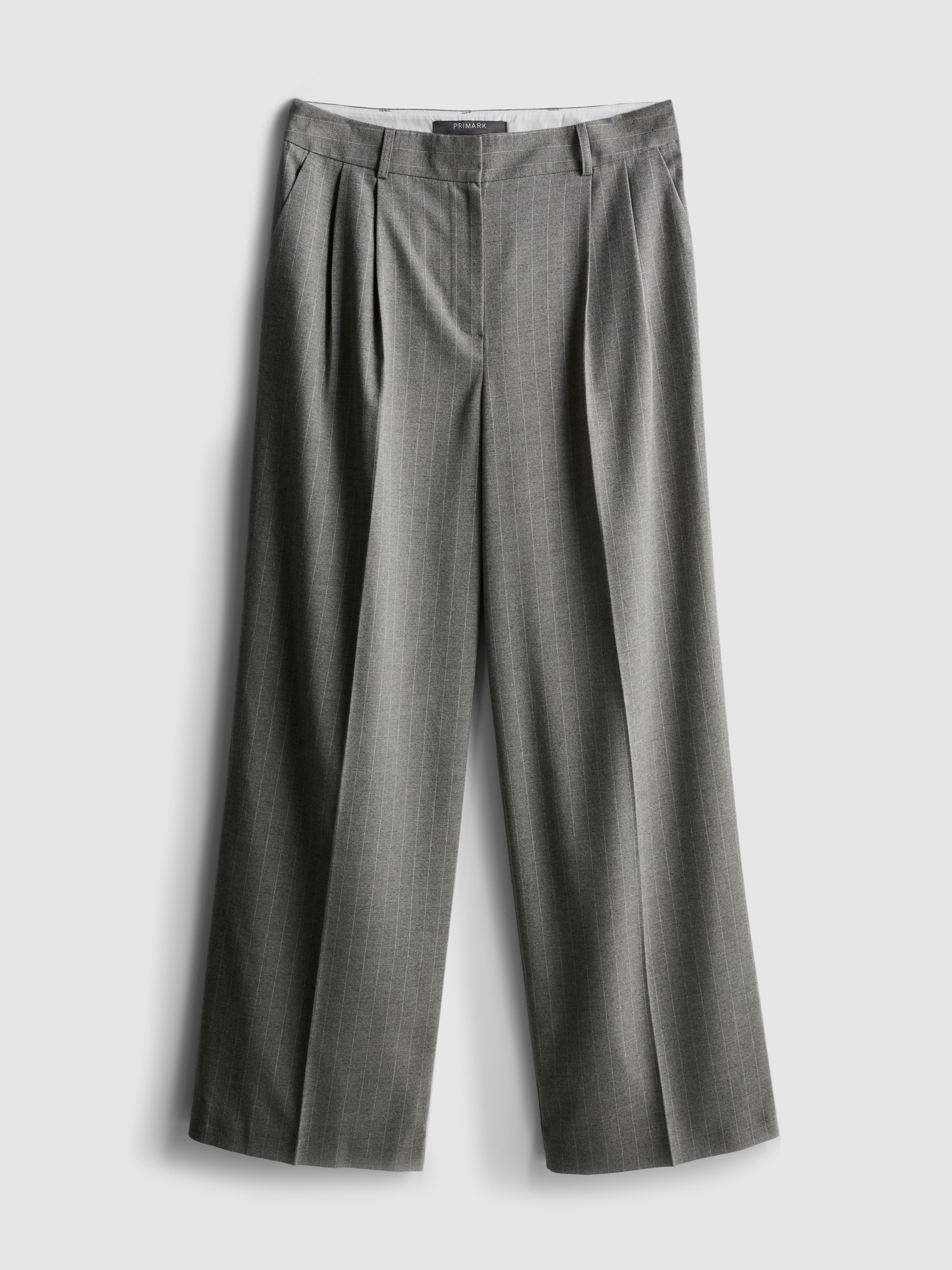 Wide Leg Pinstripe Pants