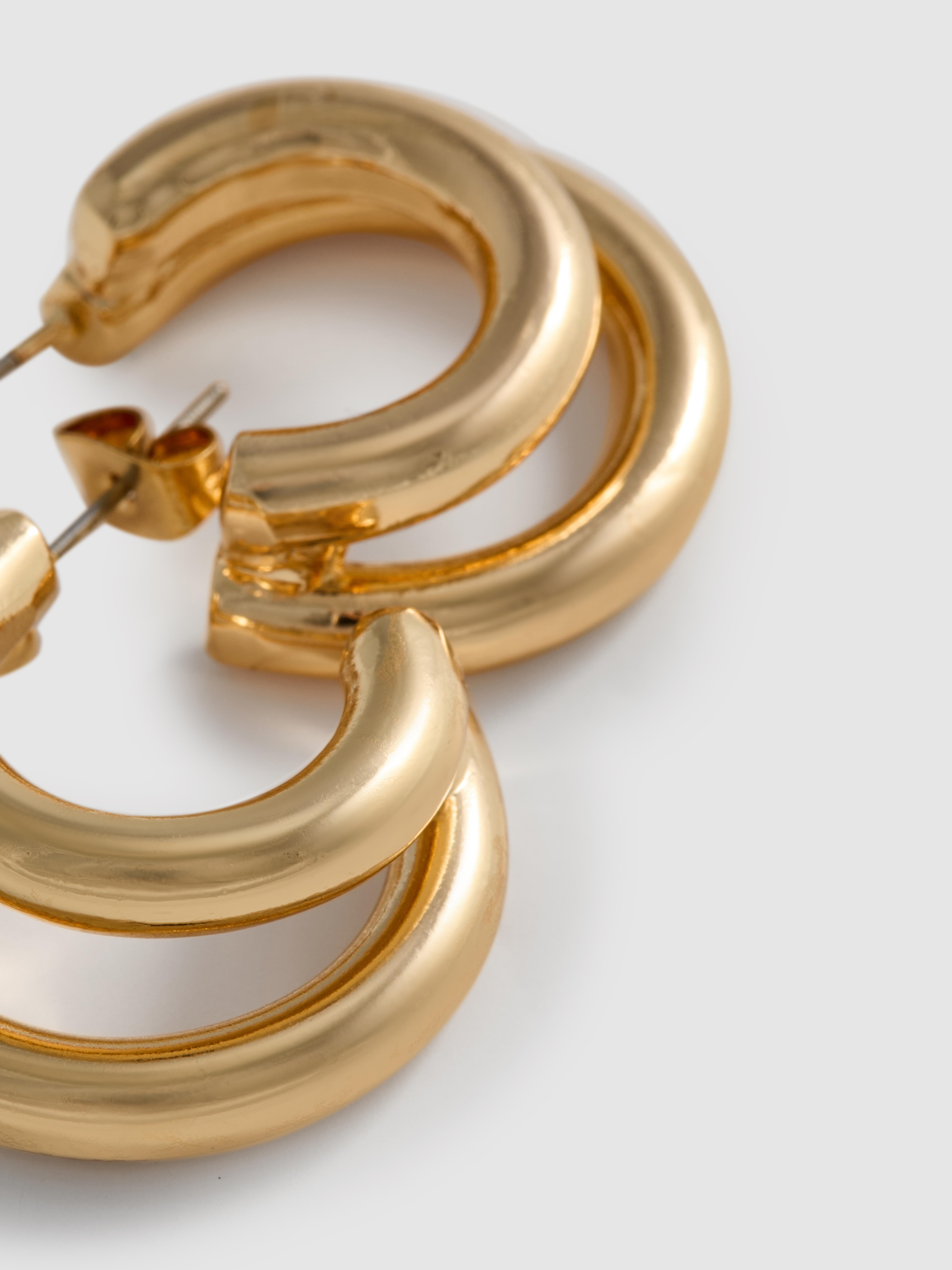 Dvojité kruhové puzetové náušnice The Edit