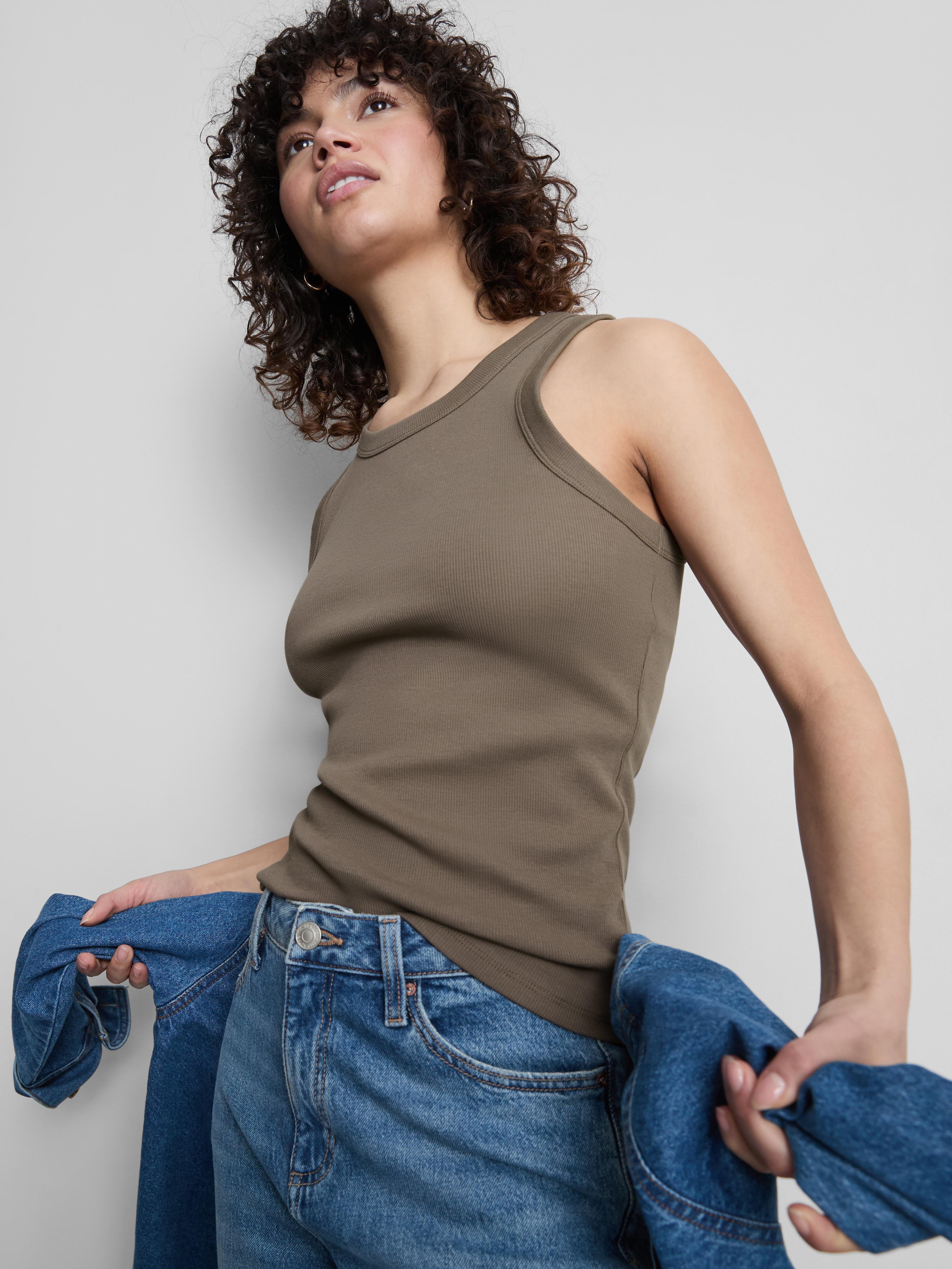 Lucky Brand Canotta Maglione A Coste In Lino-Cotone Per Donna - Scollo Rotondo, Comoda E Morbida - 3