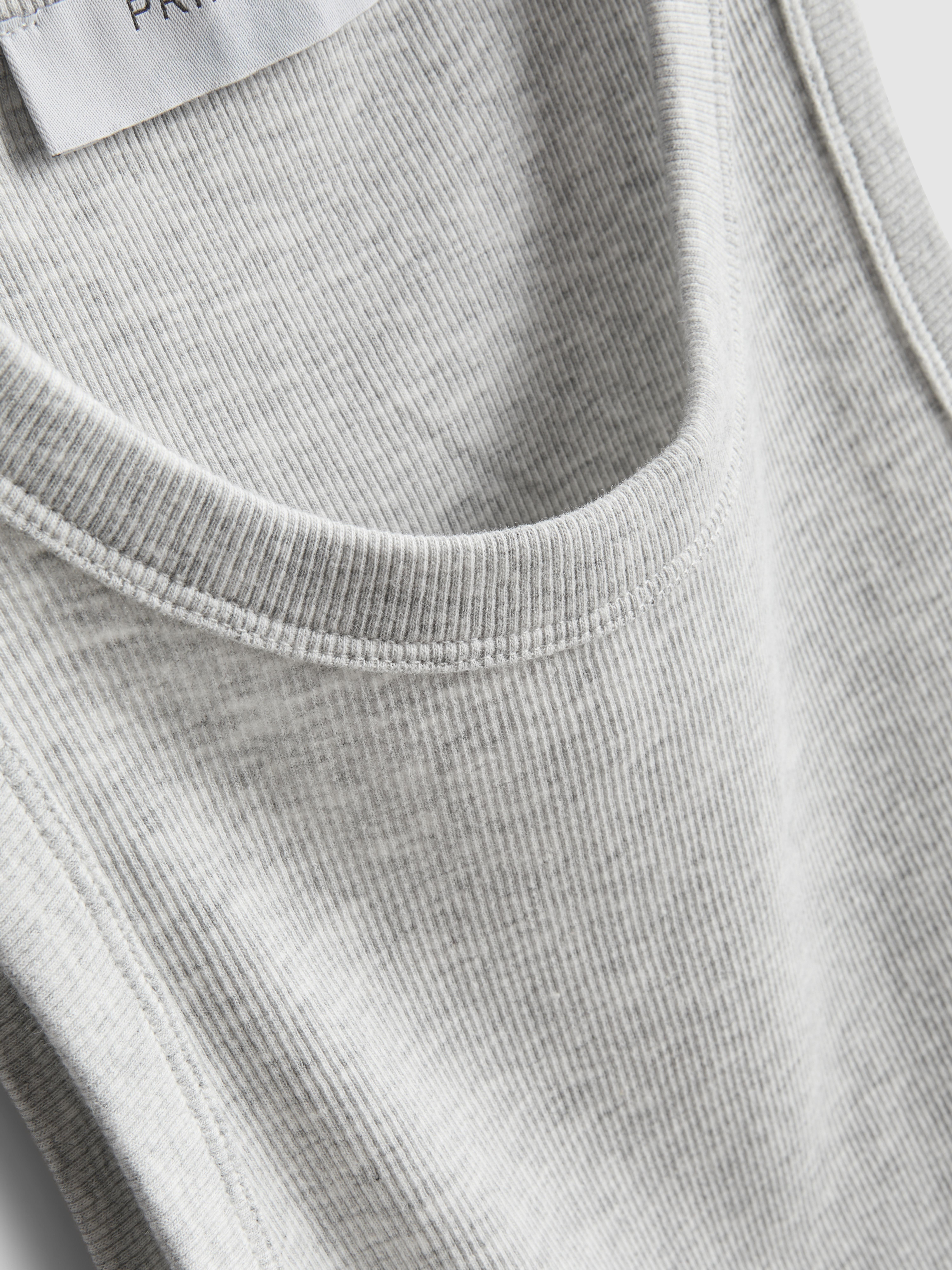 Women's Gray Heather Cotton-Rich Ribbed Racerback Tan