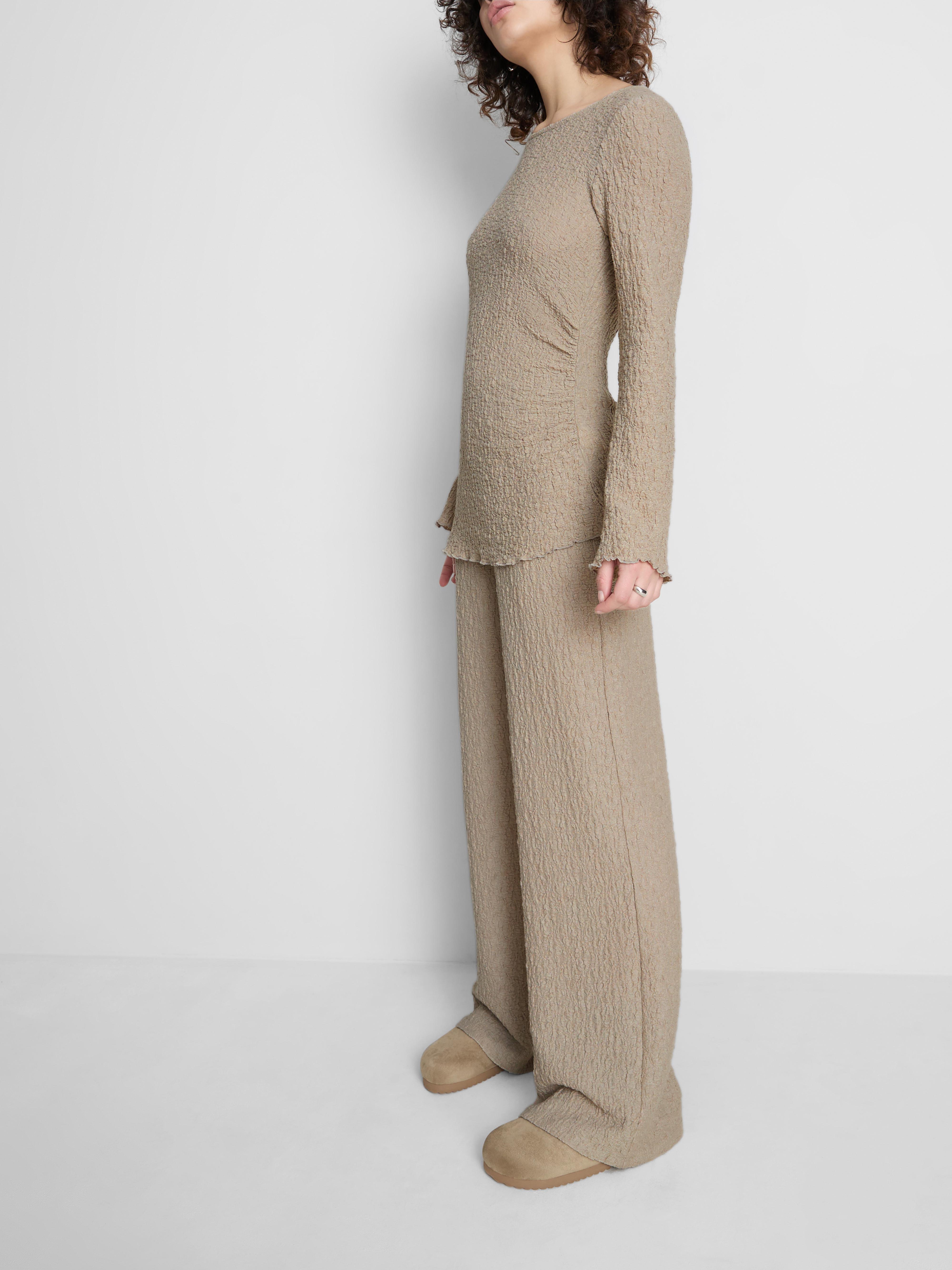 MAJOR FIND | Széles szárú, gyűrött hatású nadrág