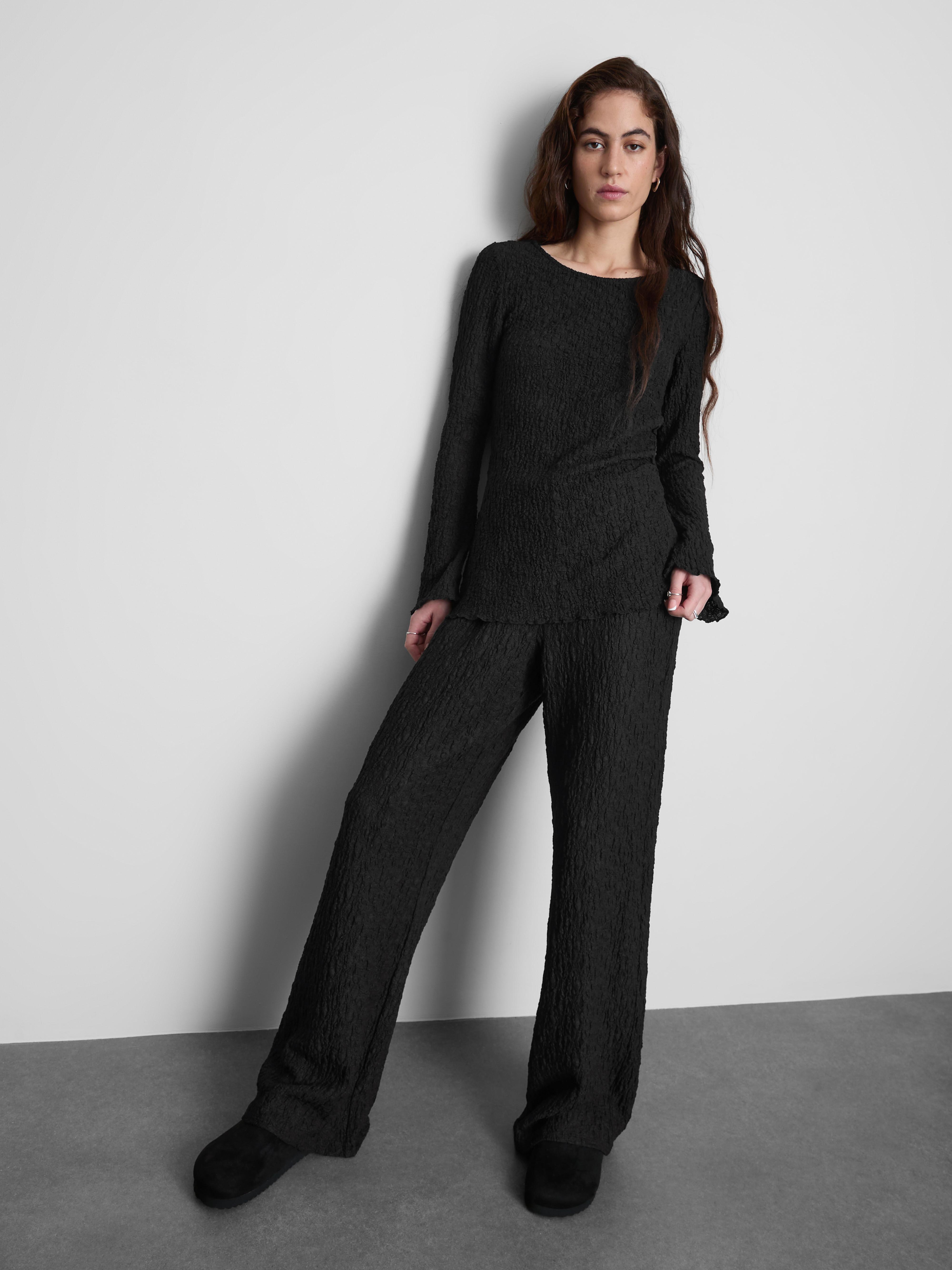 MAJOR FIND | Széles szárú, gyűrött hatású nadrág