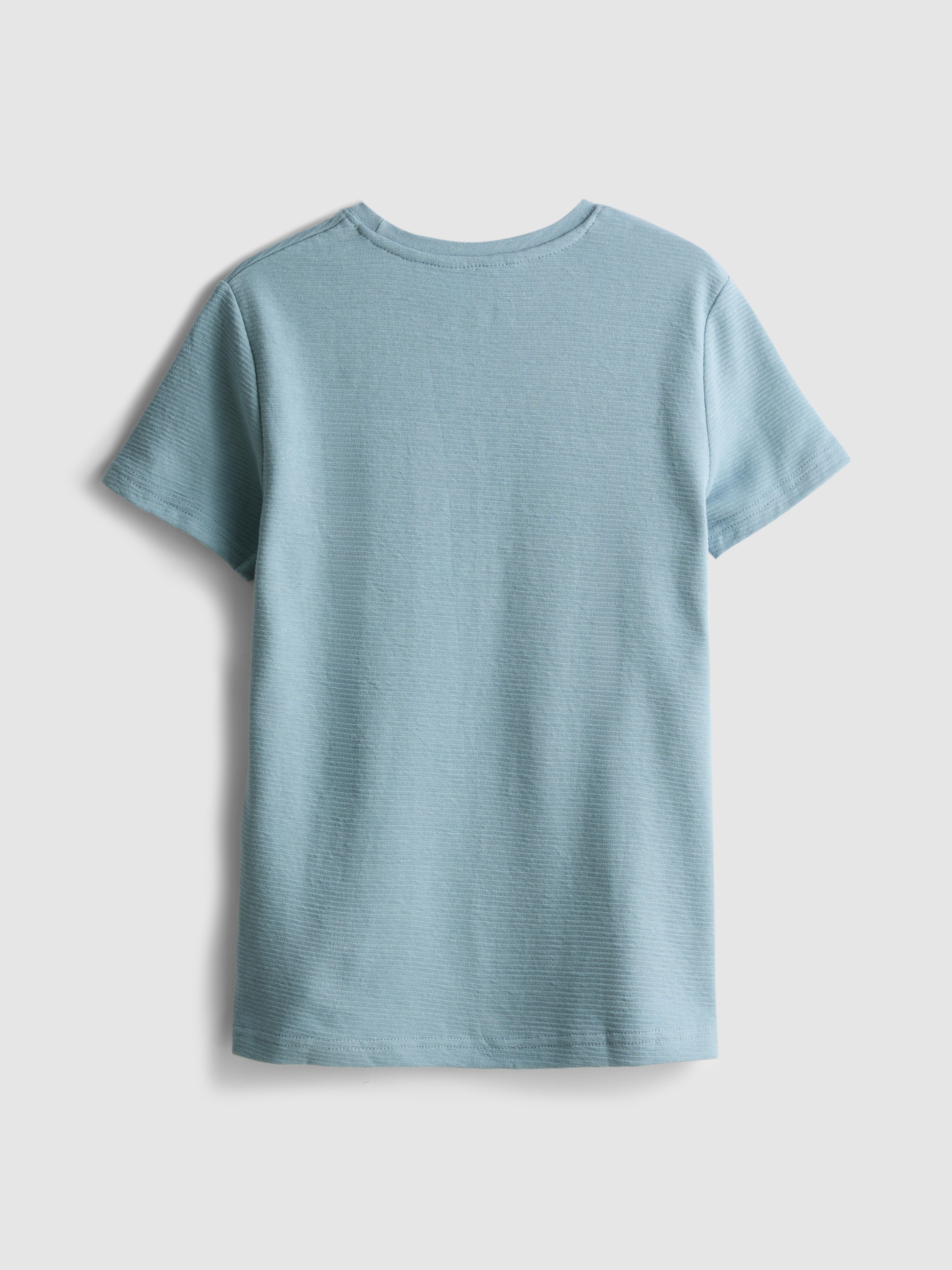 7-15 jr | T-shirt met textuur en korte mouwen