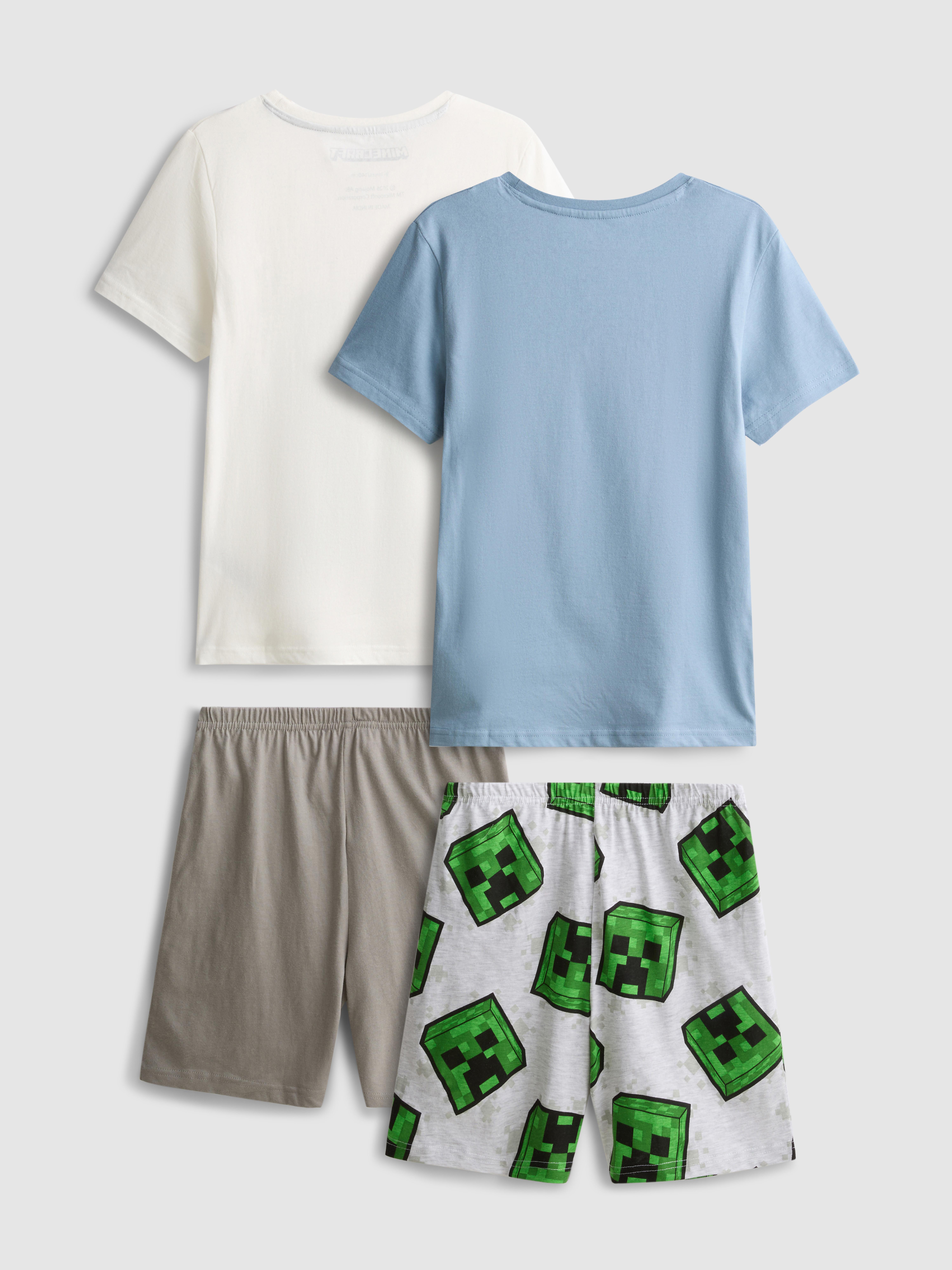 7-15 anni | 2 pigiami corti in cotone Minecraft