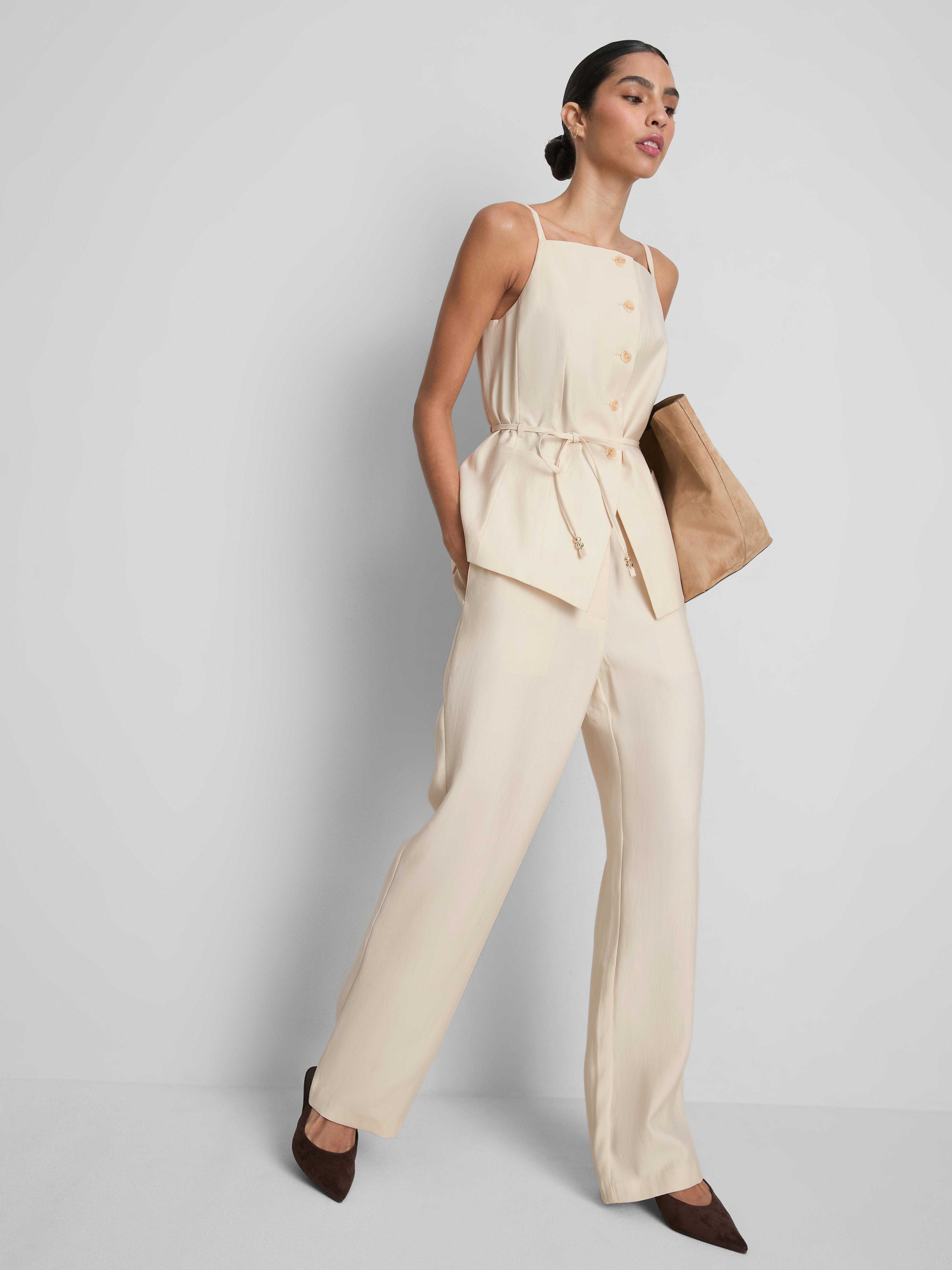 Spodnie ze średnim stanem i szeroką nogawką