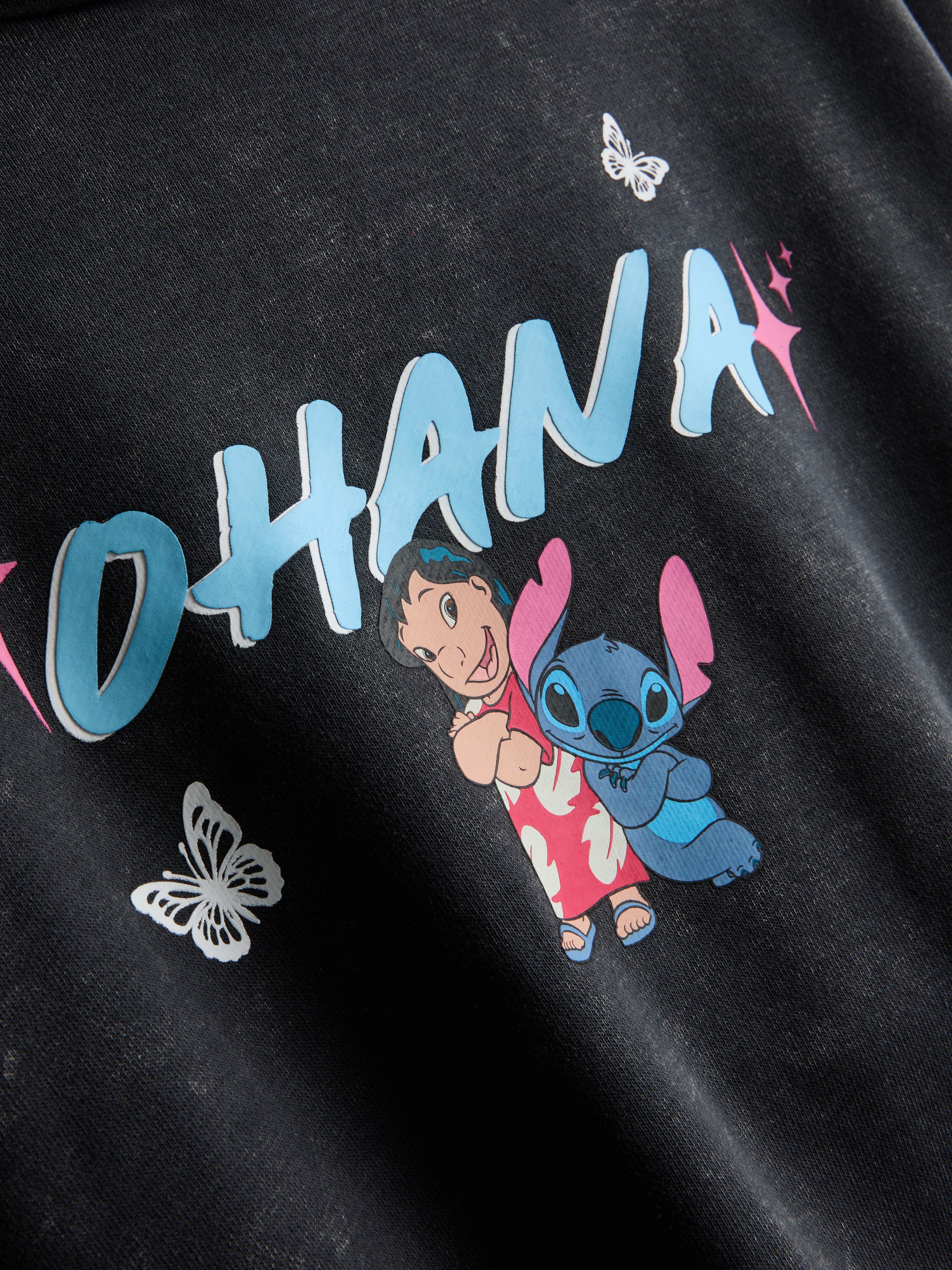 Girls Charcoal 7-15yrs | Disney's Stitch Acid Wash Hoodie