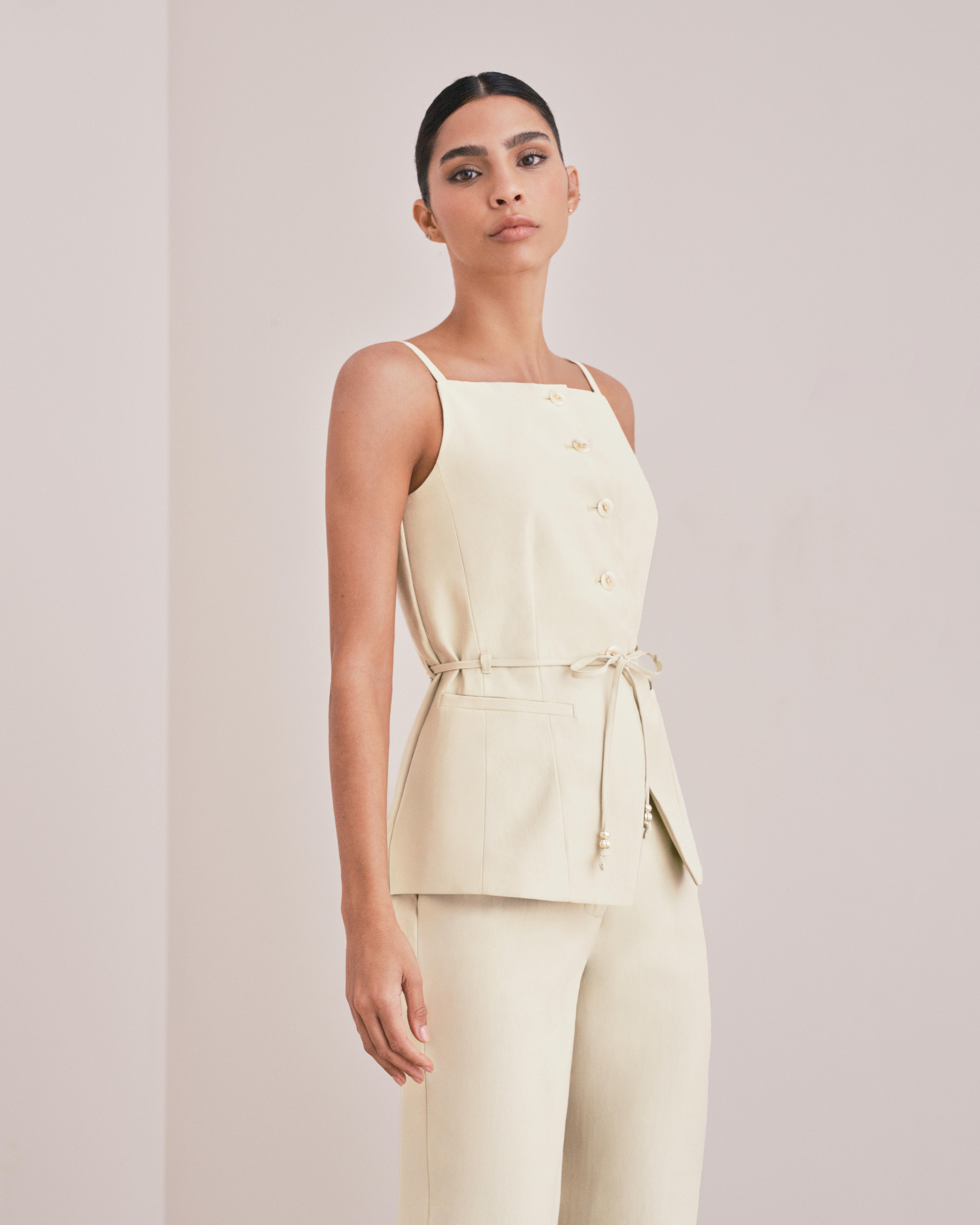 Gilet con collo squadrato By Coleen