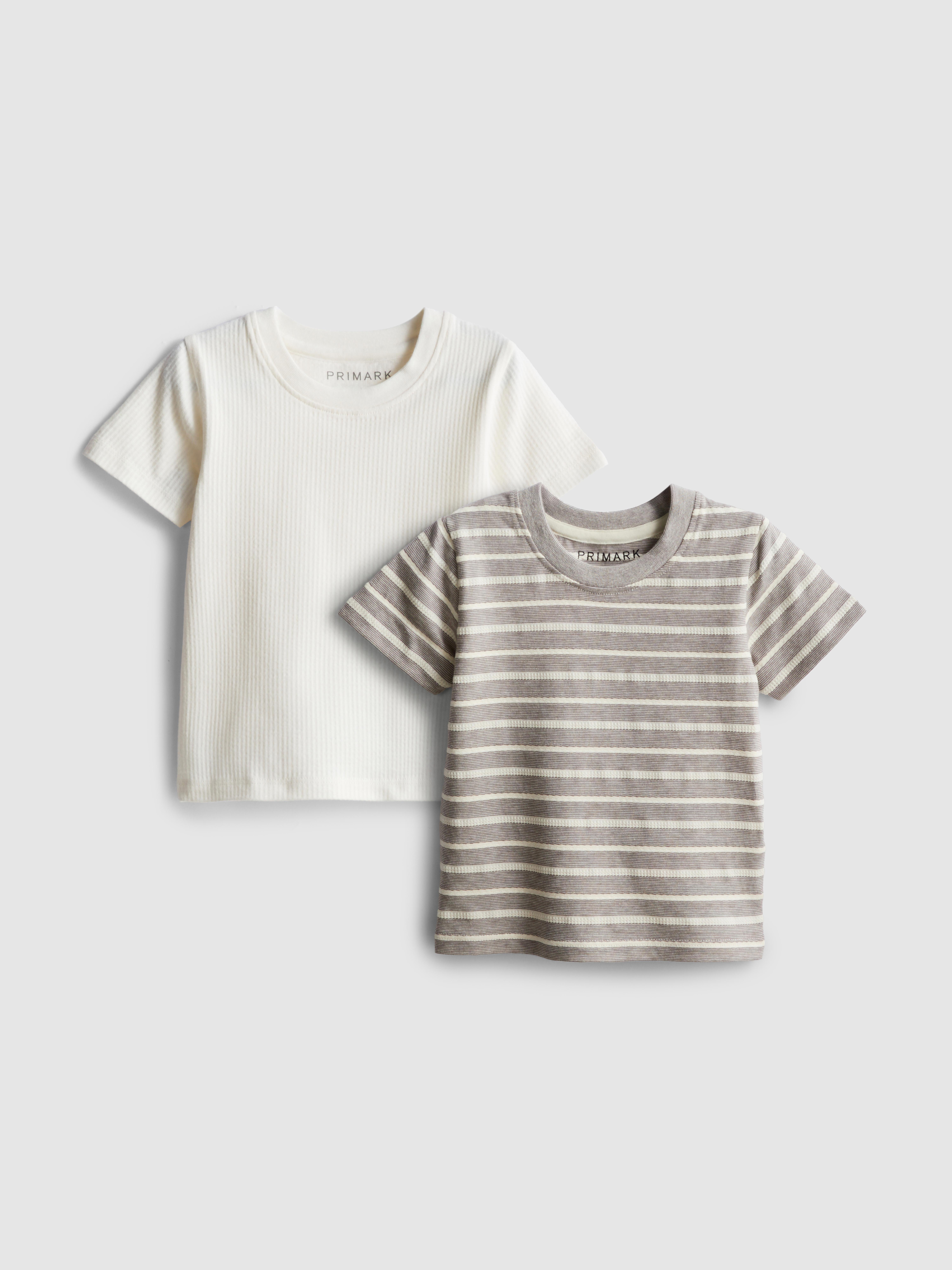 Baby Boys Light Gray 0-36mths | 2pk Textured T-Shirts