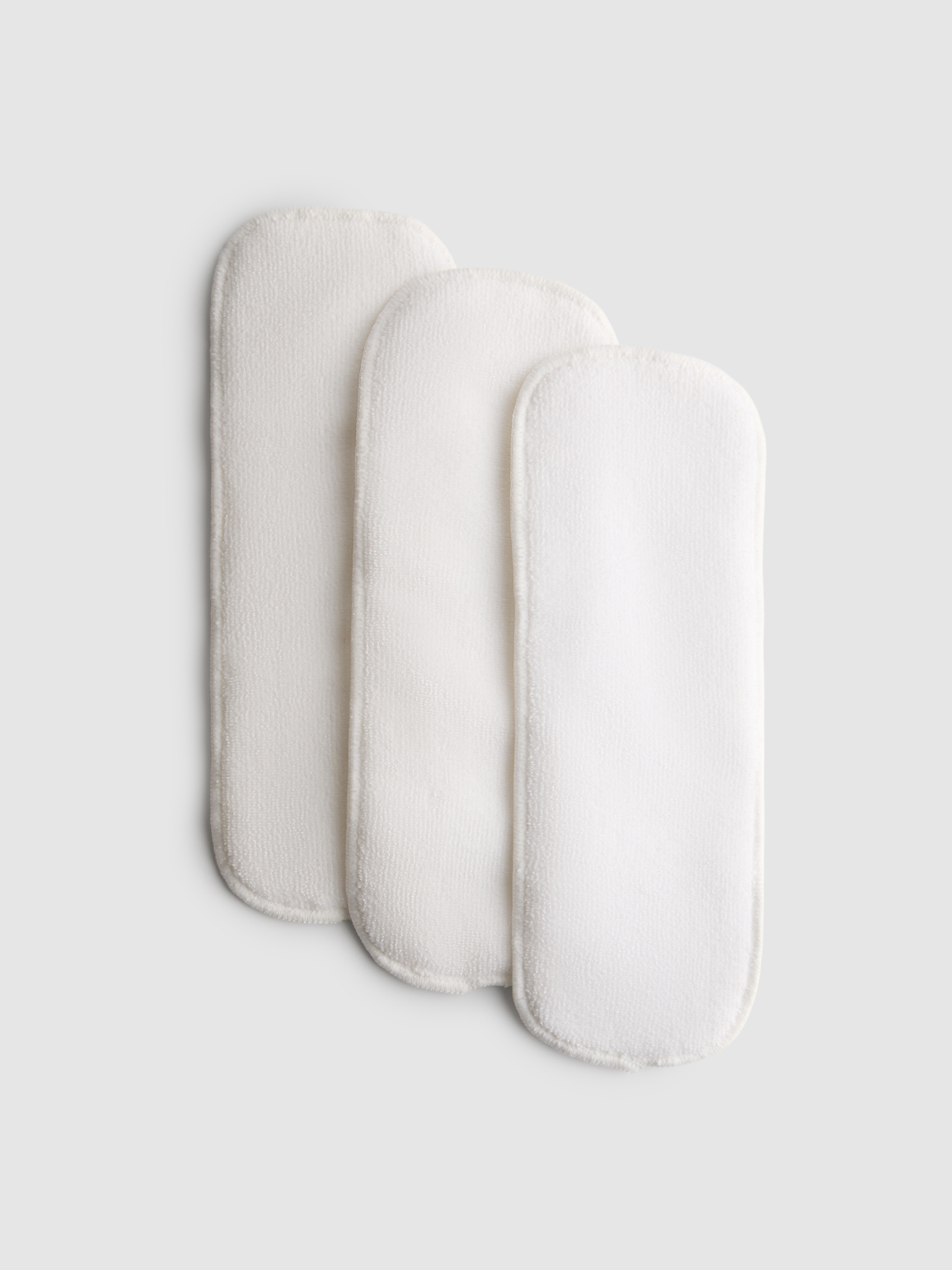 White 3pk Reusable Diaper Boosters