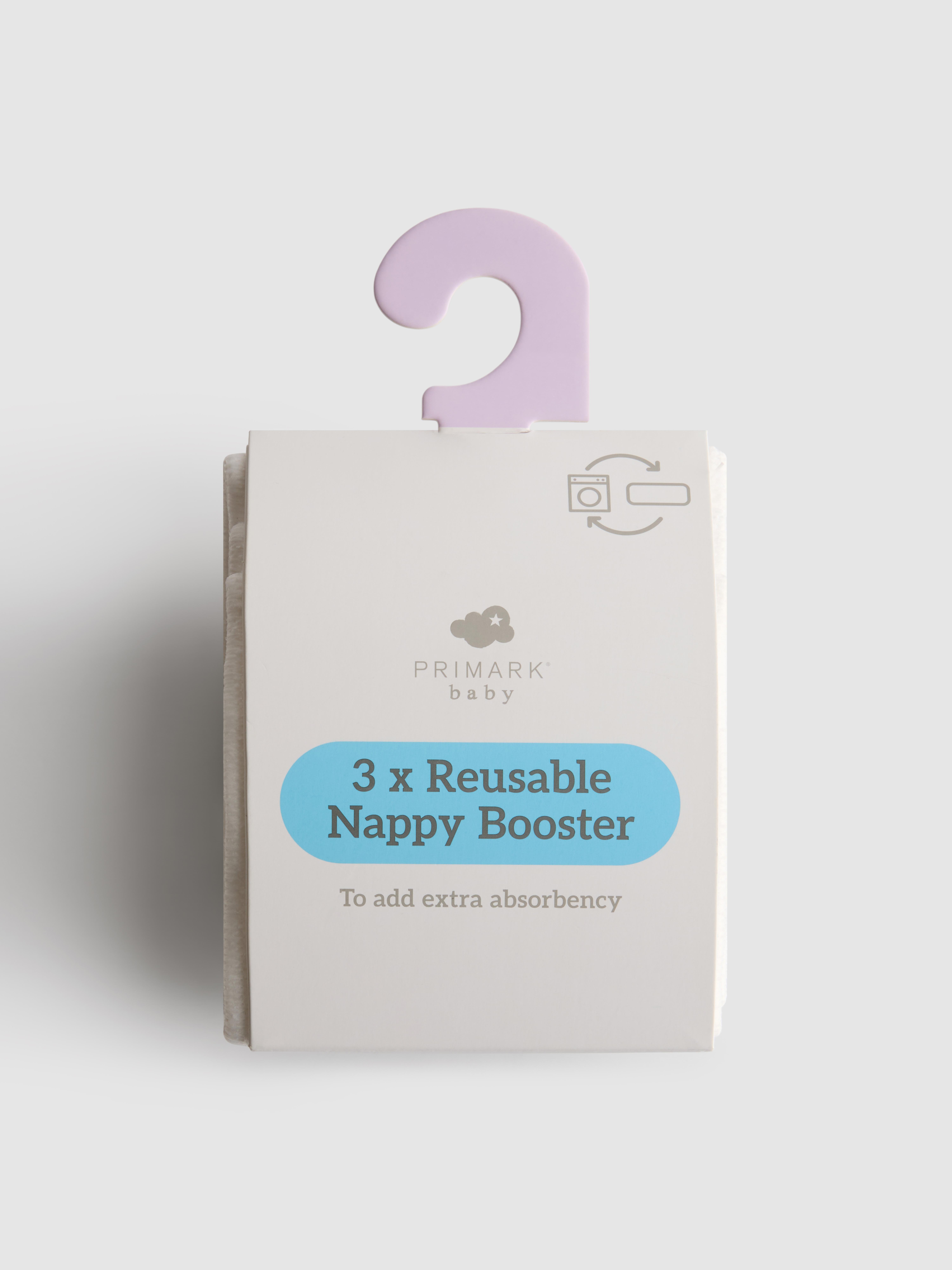 White 3pk Reusable Diaper Boosters