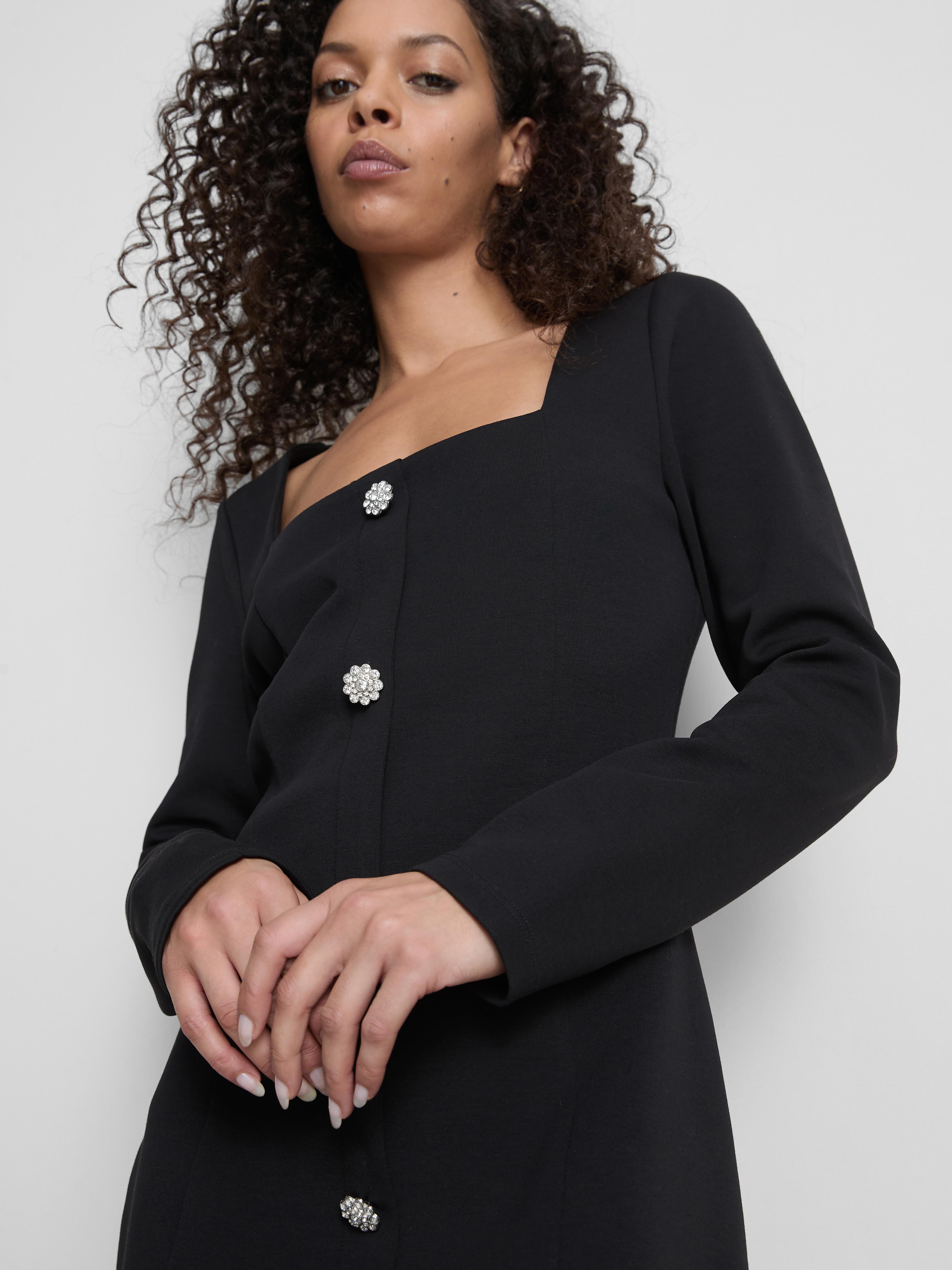 Long Sleeve Button Through Mini Dress