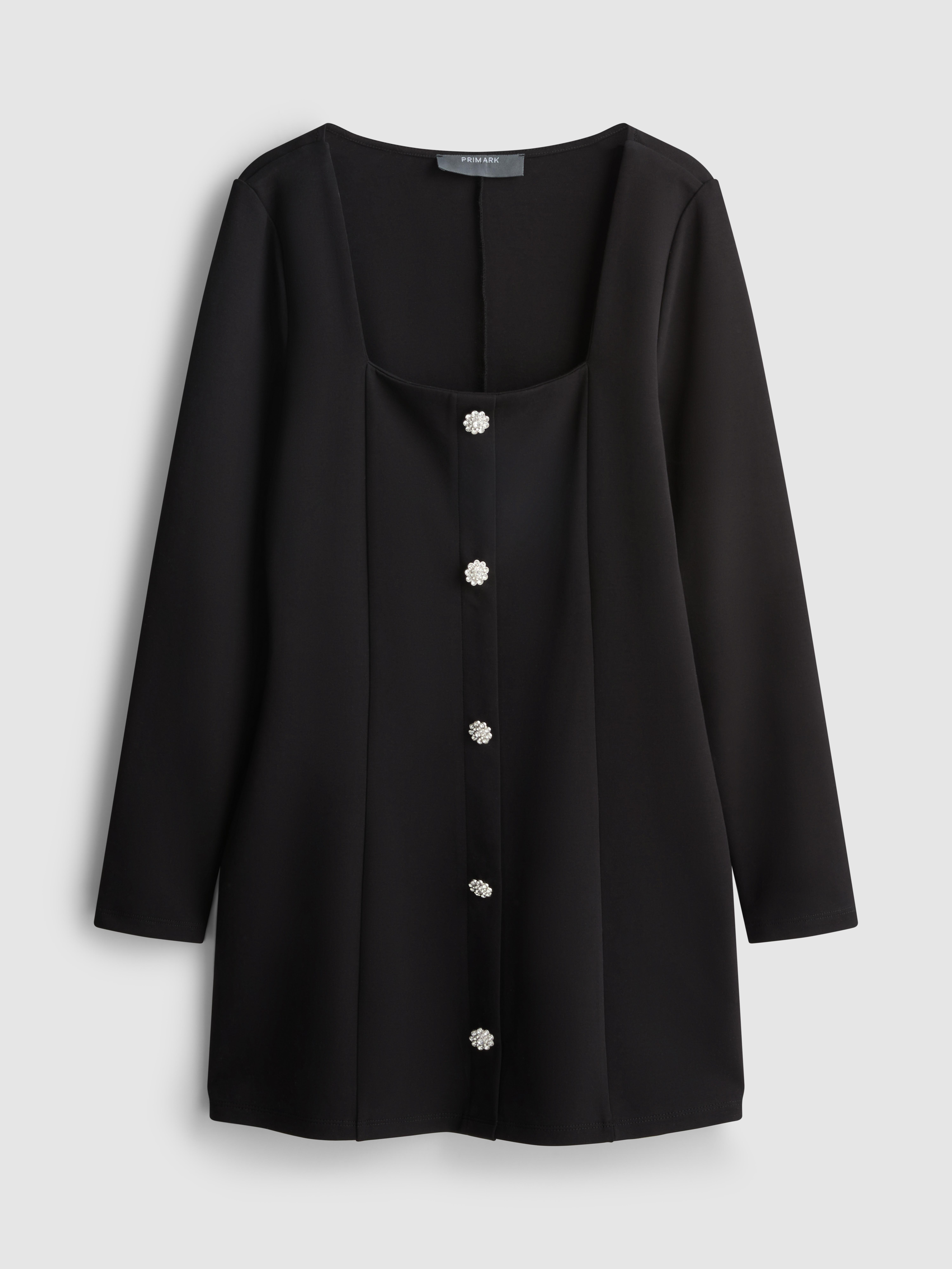 Long Sleeve Button Through Mini Dress