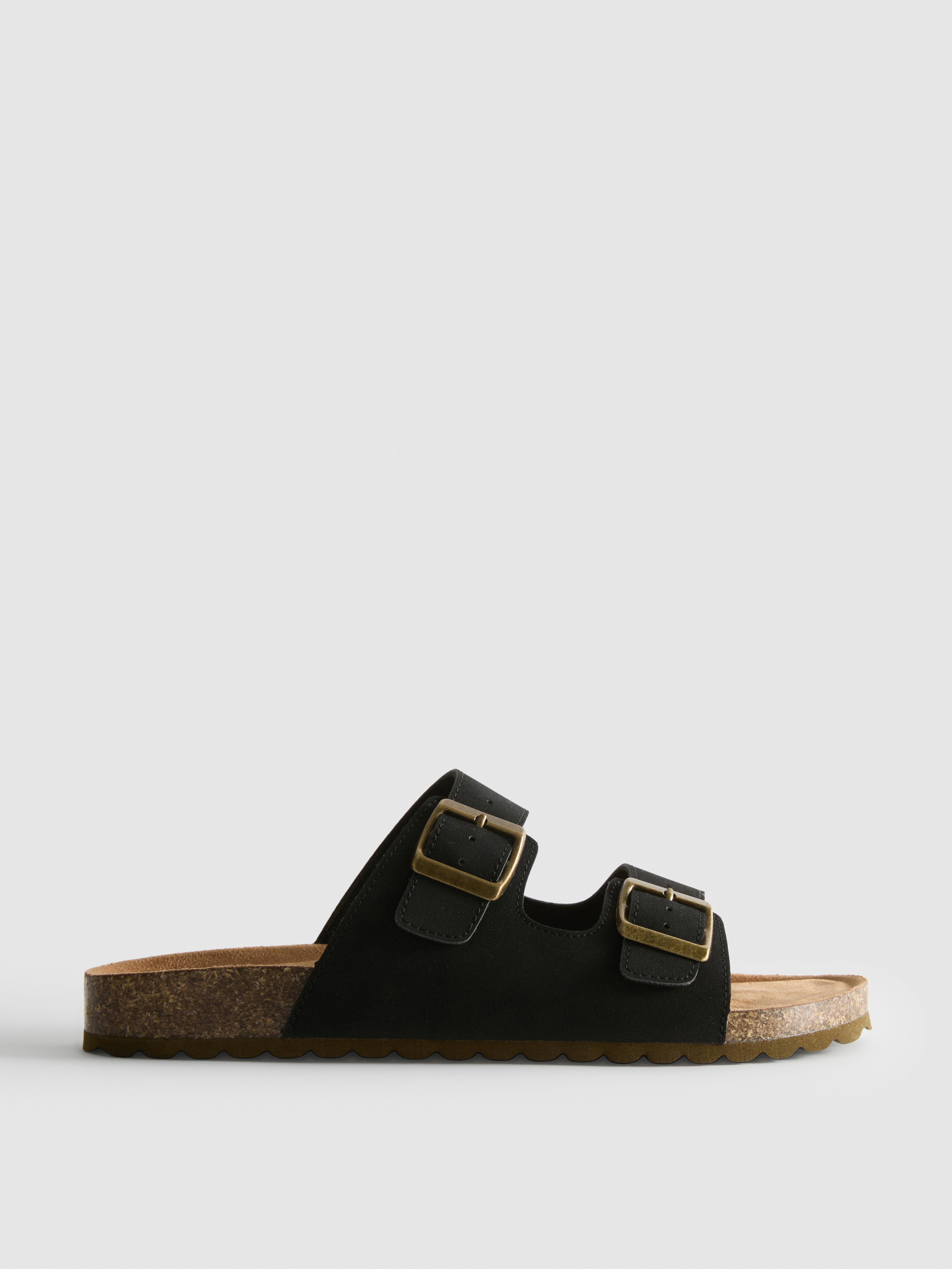 Double Buckle-Strap Mule Sandals