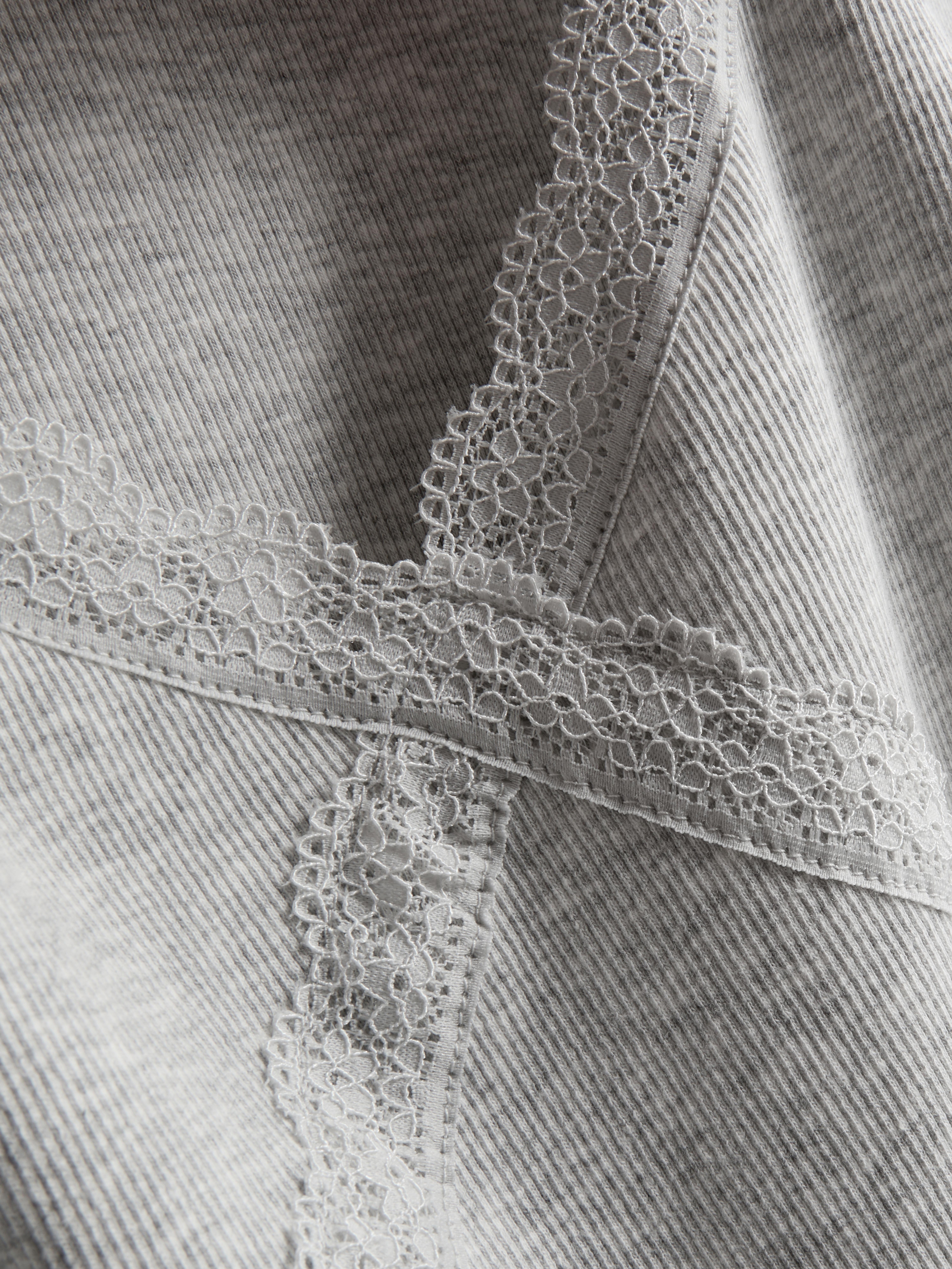 Cotton-Rich Lace-Trim Short-Sleeve Tee