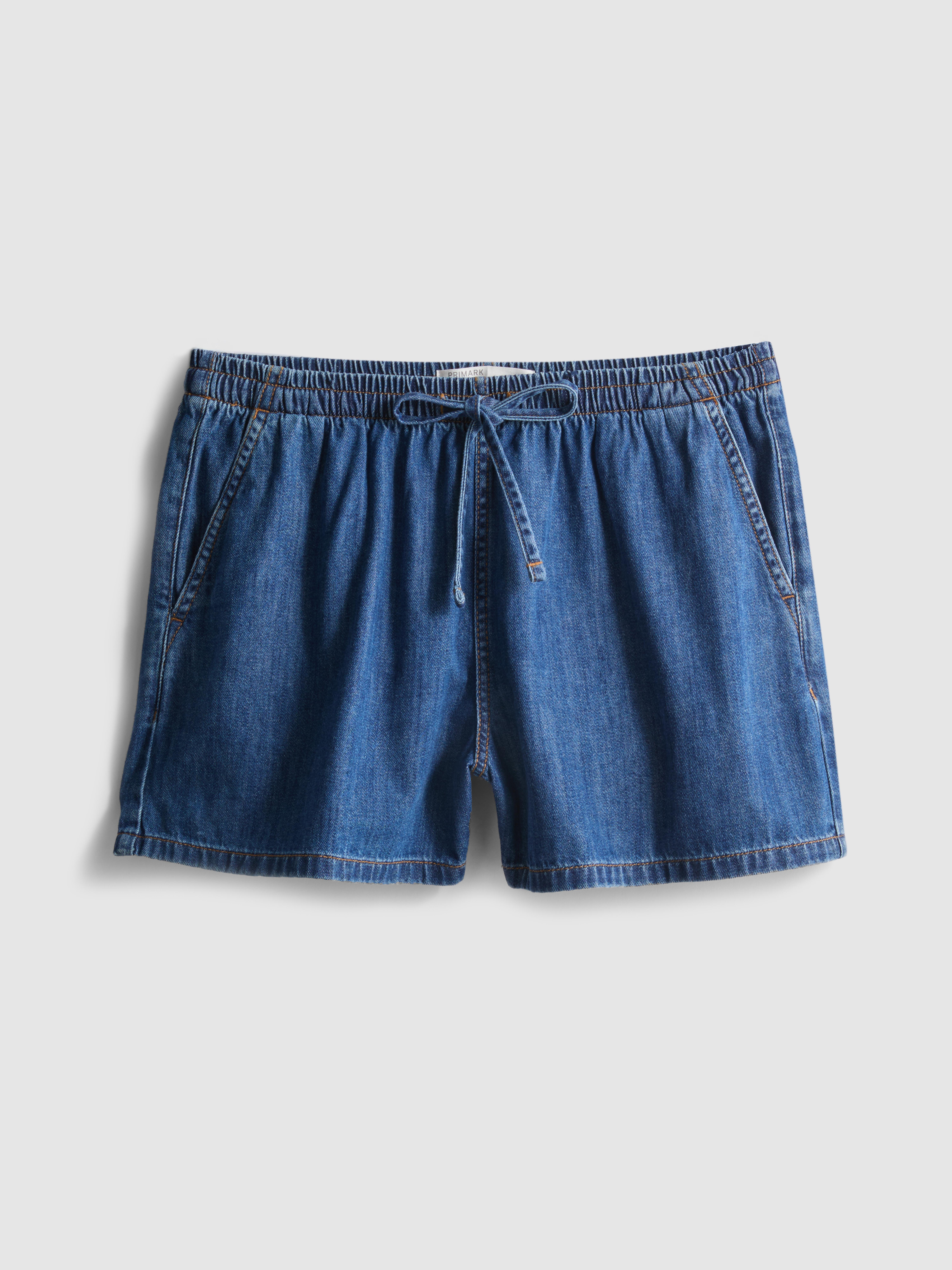 Joggingshort van katoendenim