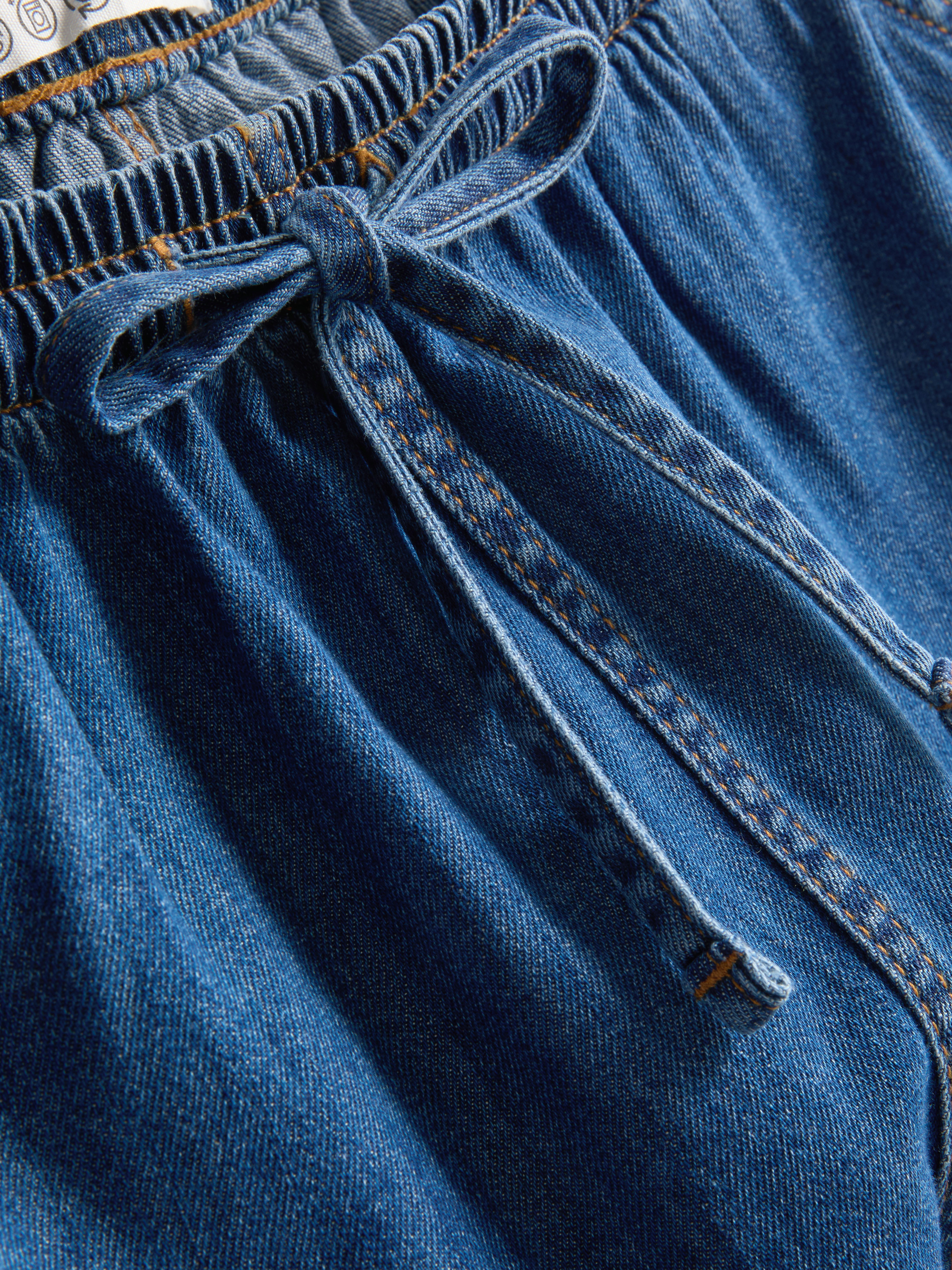 Joggingshort van katoendenim