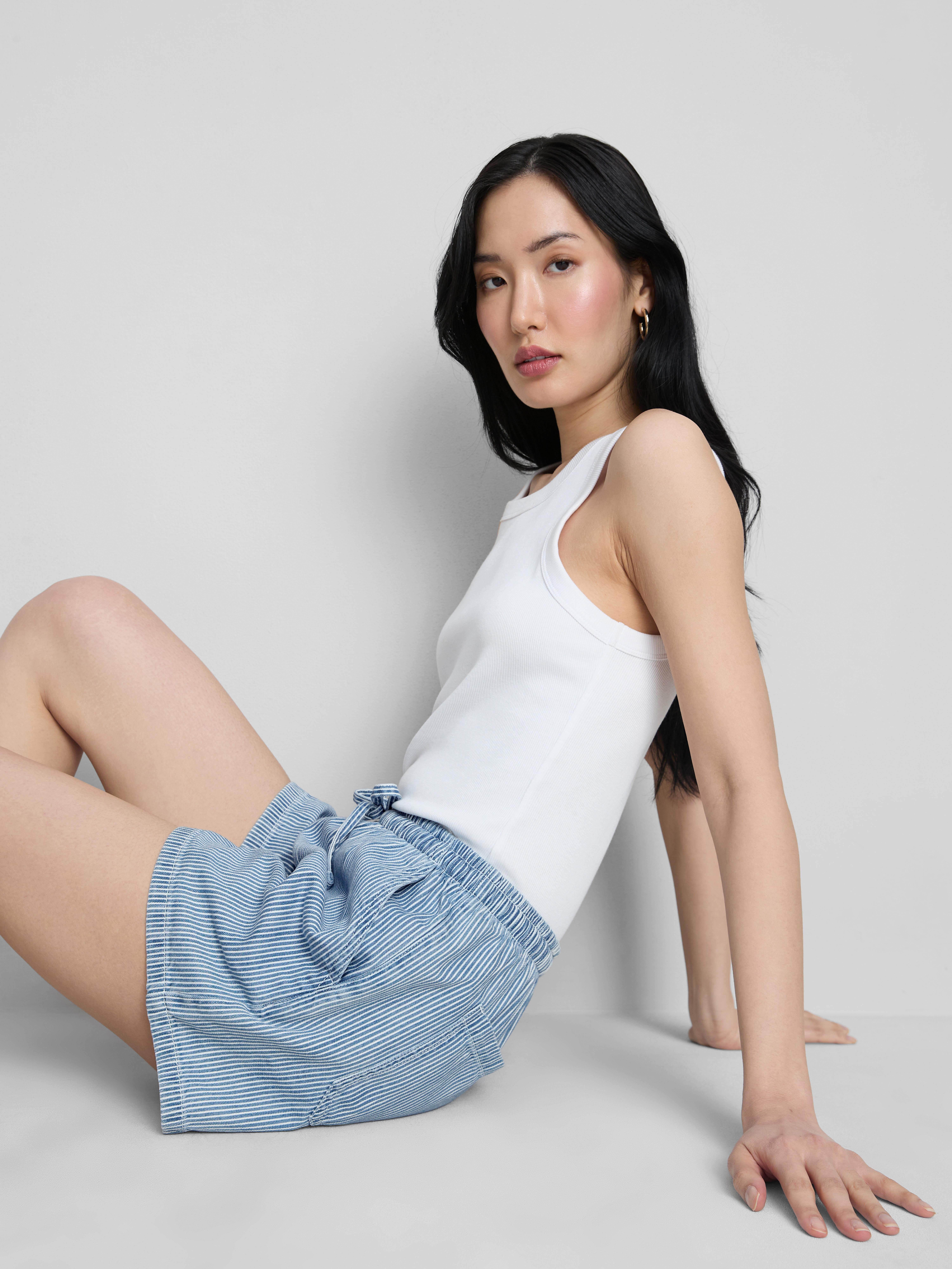 Denim-Joggingshorts aus Baumwolle