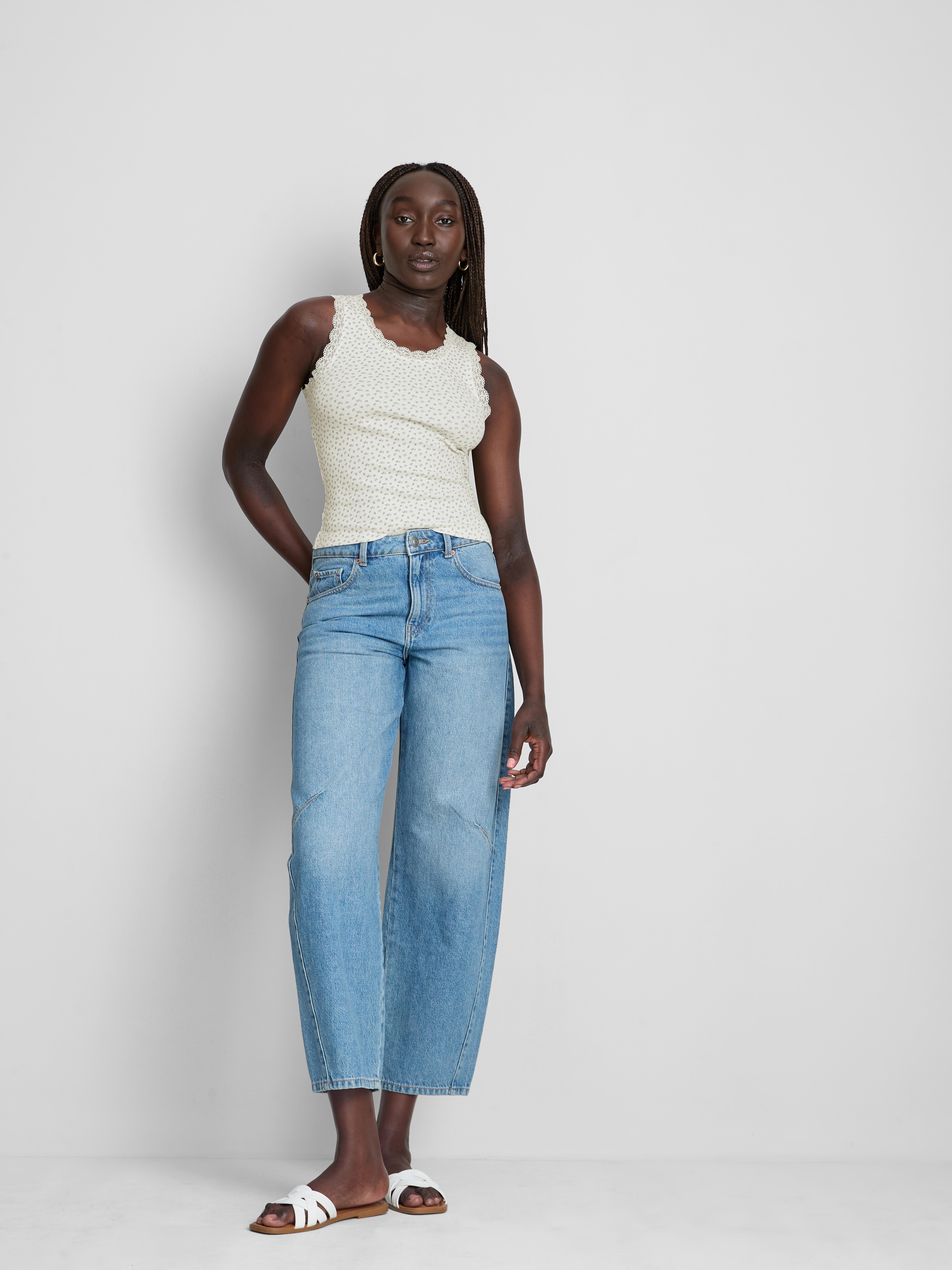 Women's Ivory Cotton-Rich Lace-Trim Tank Top | Primark