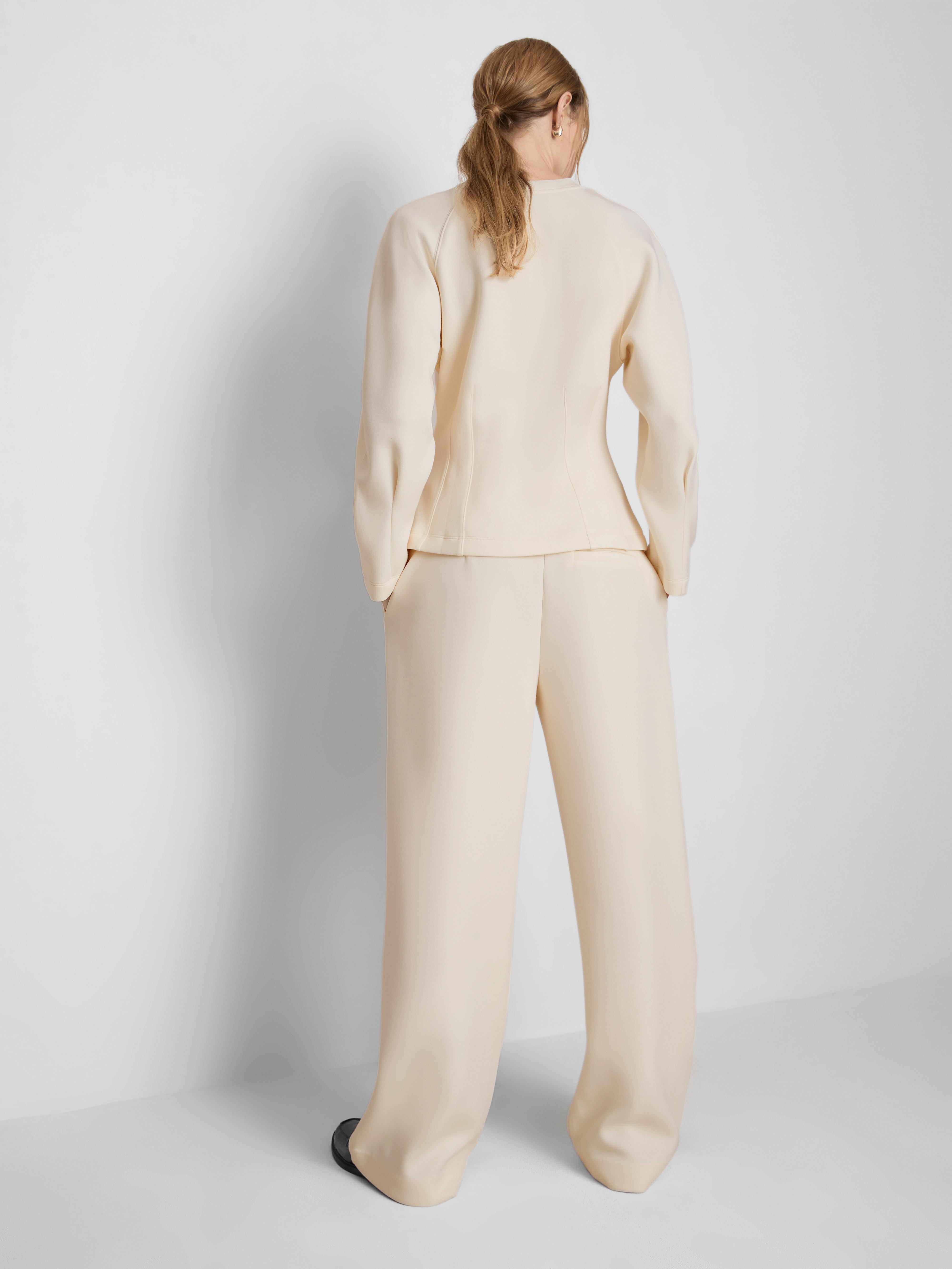 Women's Ivory The Edit Pleated Wide-Leg Pants