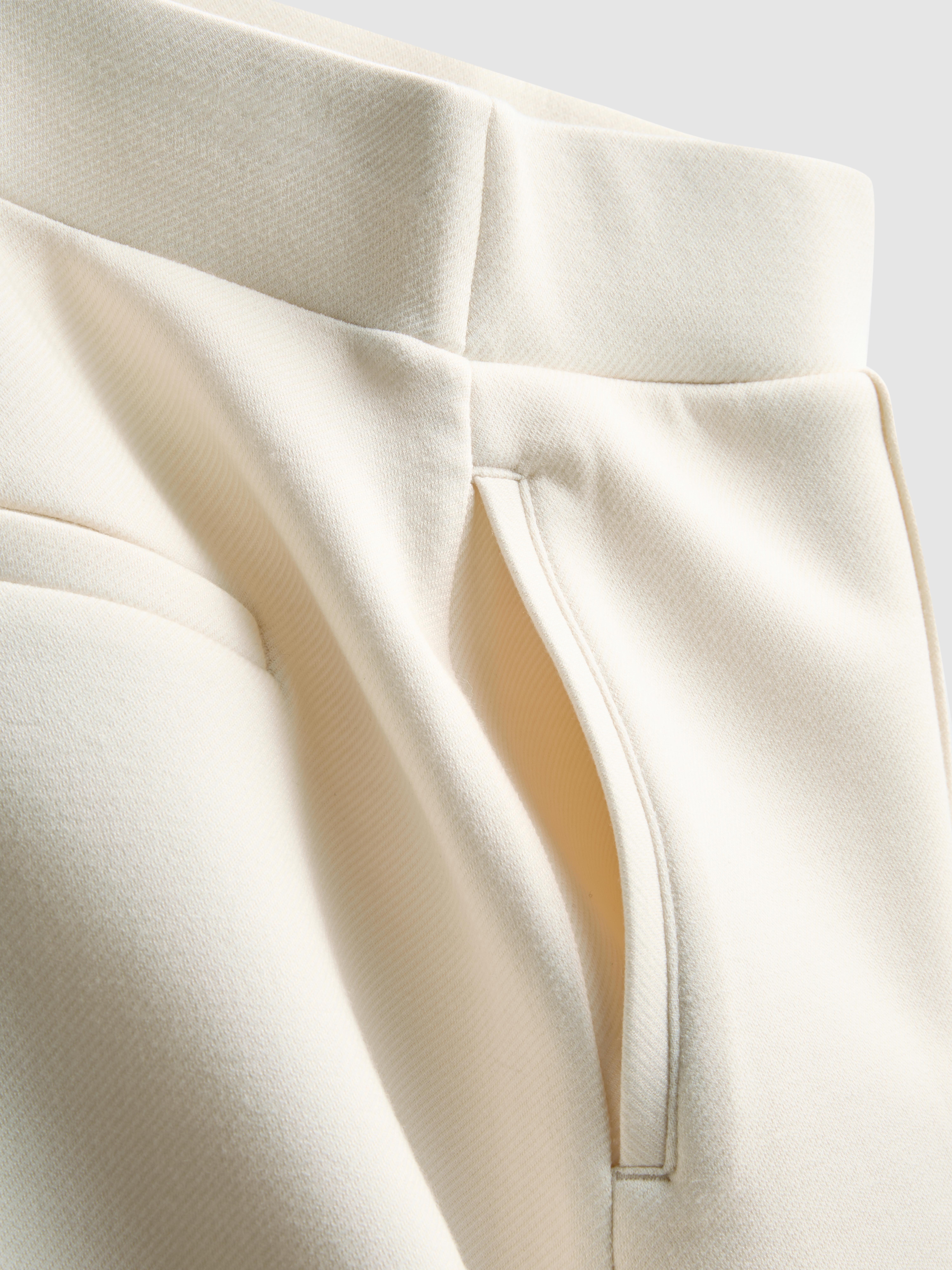 Women's Ivory The Edit Pleated Wide-Leg Pants