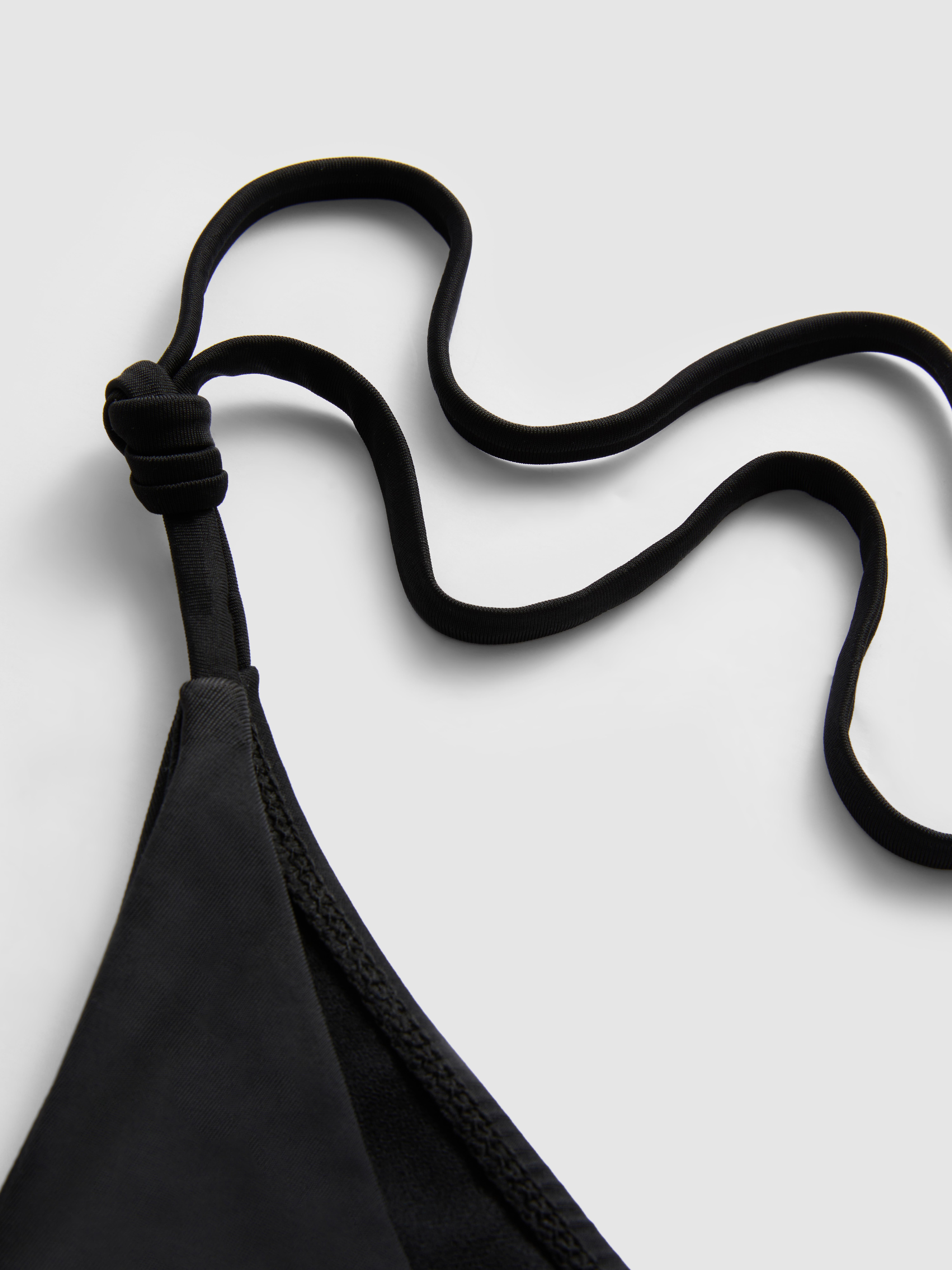 Women's Black Floral Beaded Side-Tie Bikini Bottoms