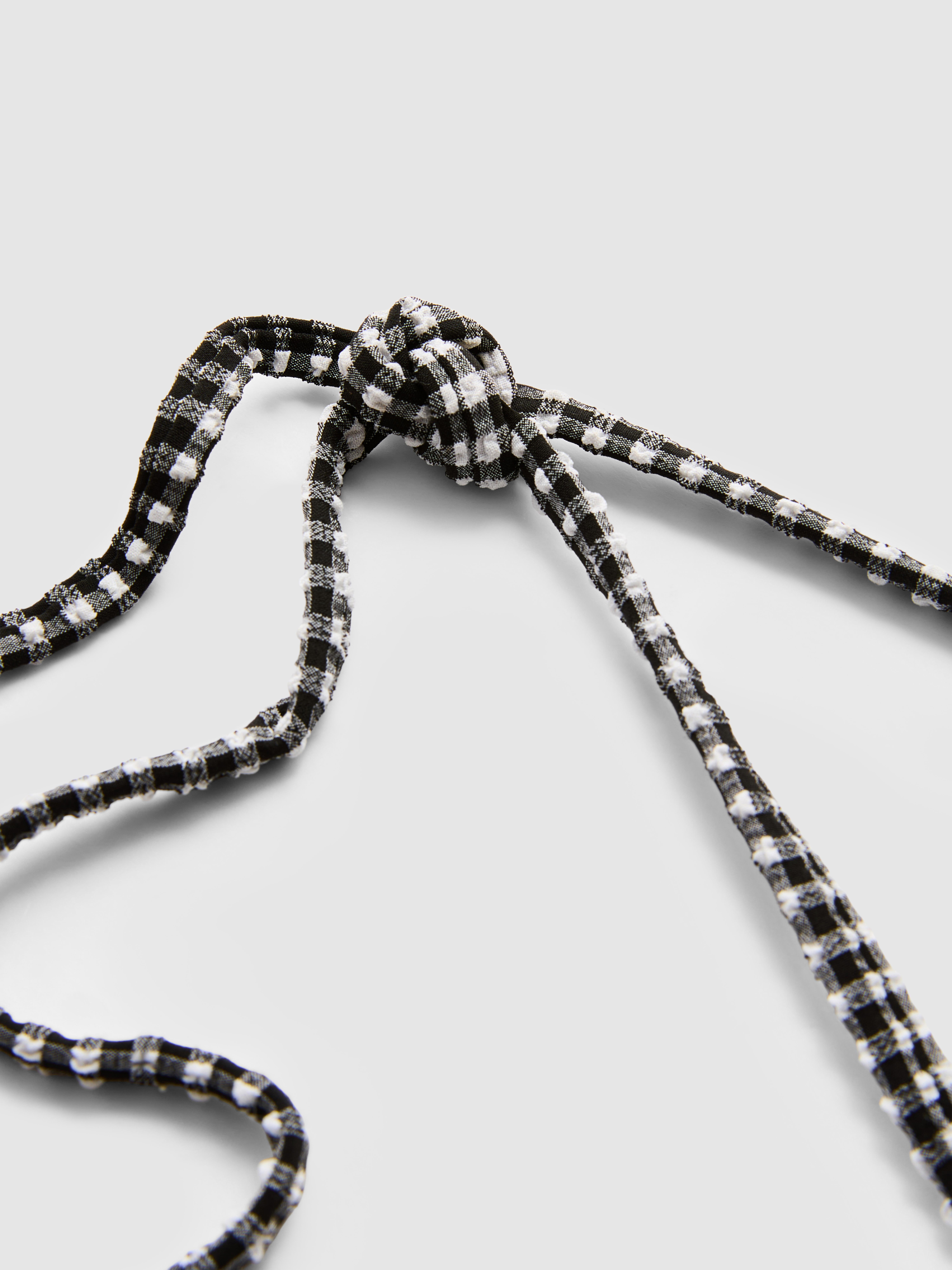 Women's Black Gingham Cherry Triangle Bikini Top