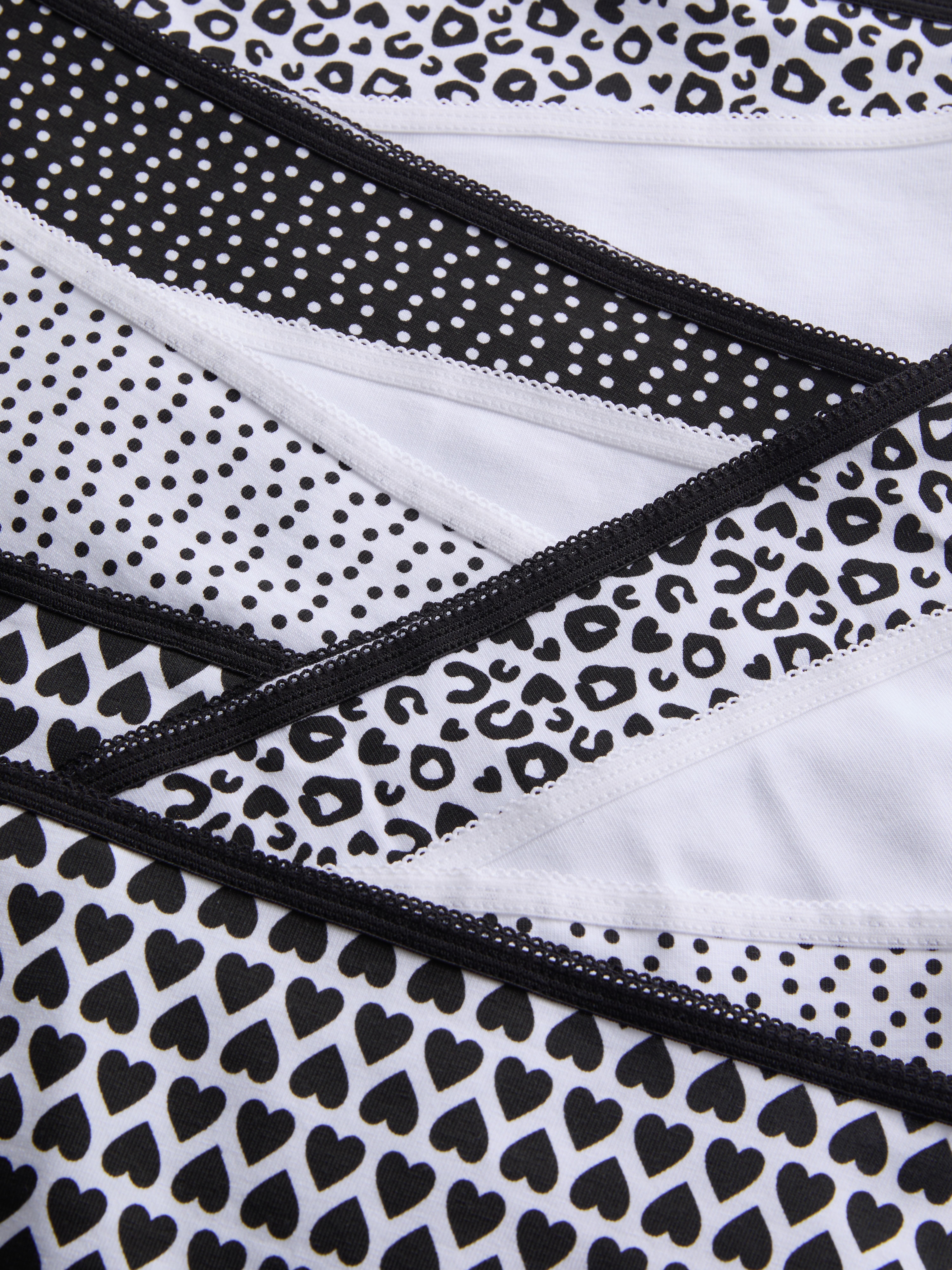 Girls White/Black 1.5-15yrs | 10pk Printed Hipster Briefs