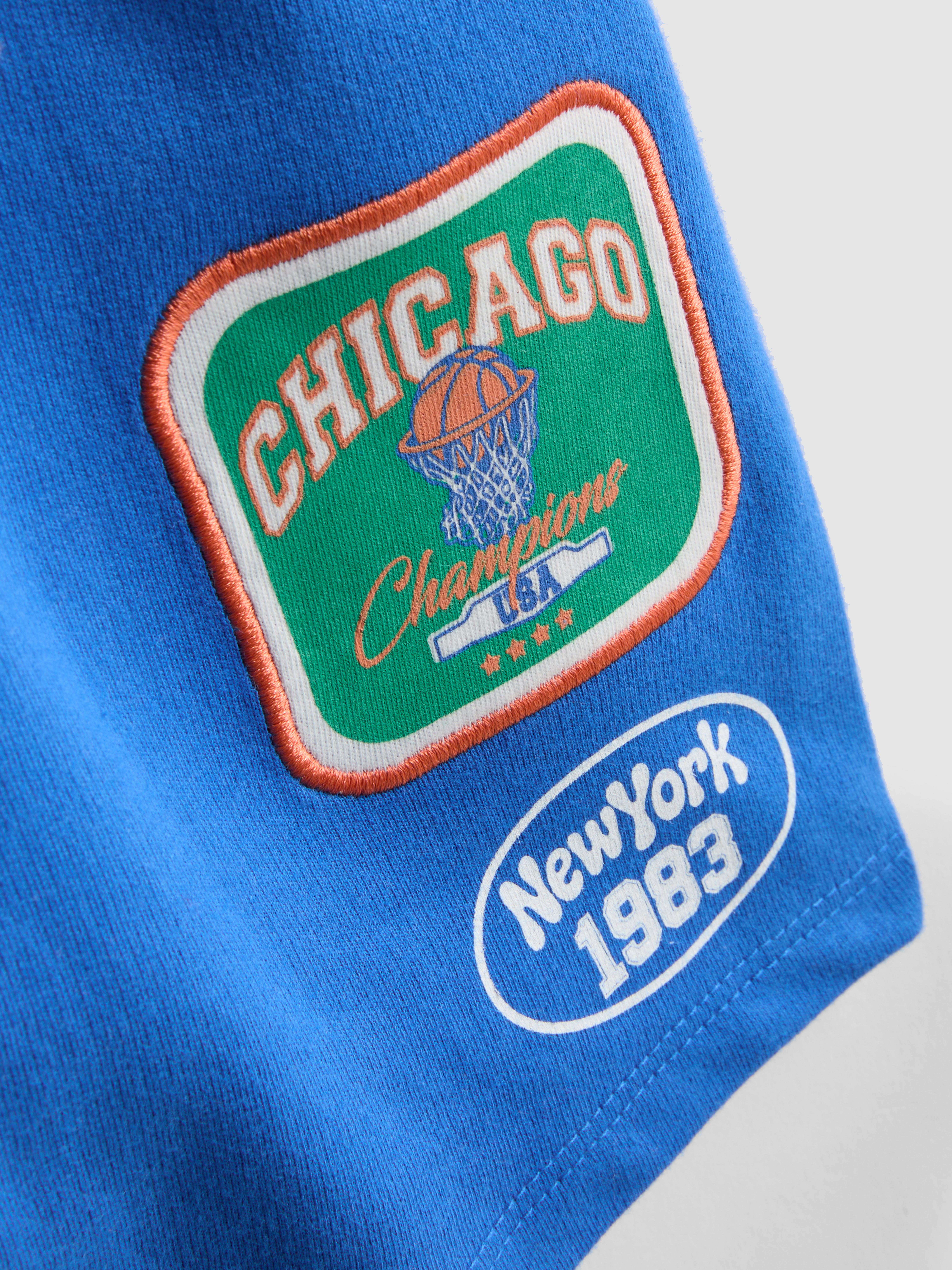 Baby Boys Bright Blue 0-36mths | Basketball Graphic T-Shirt and Shorts Set