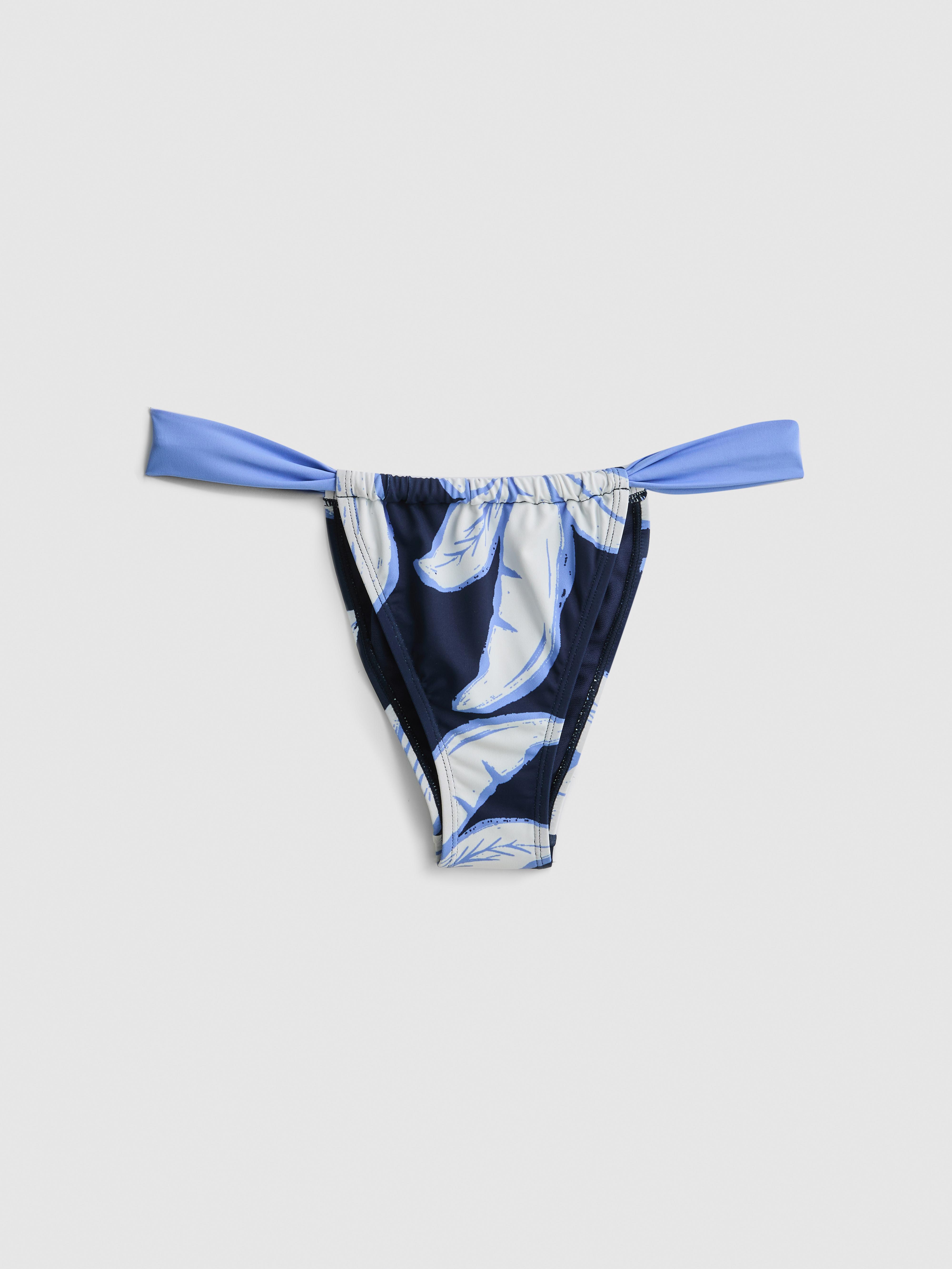 Women's Navy Printed Curtain Bikini Bottoms