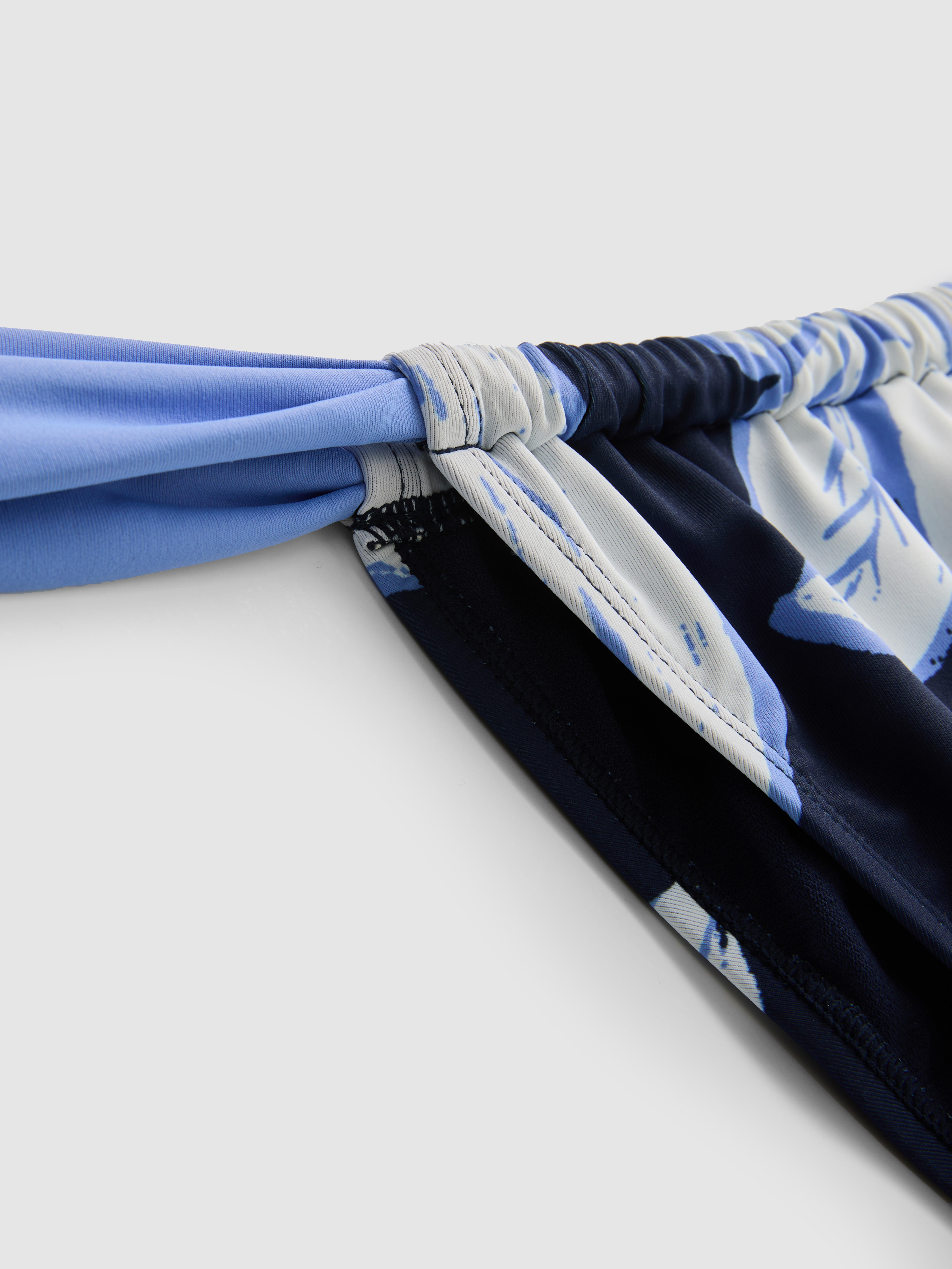 Women's Navy Printed Curtain Bikini Bottoms