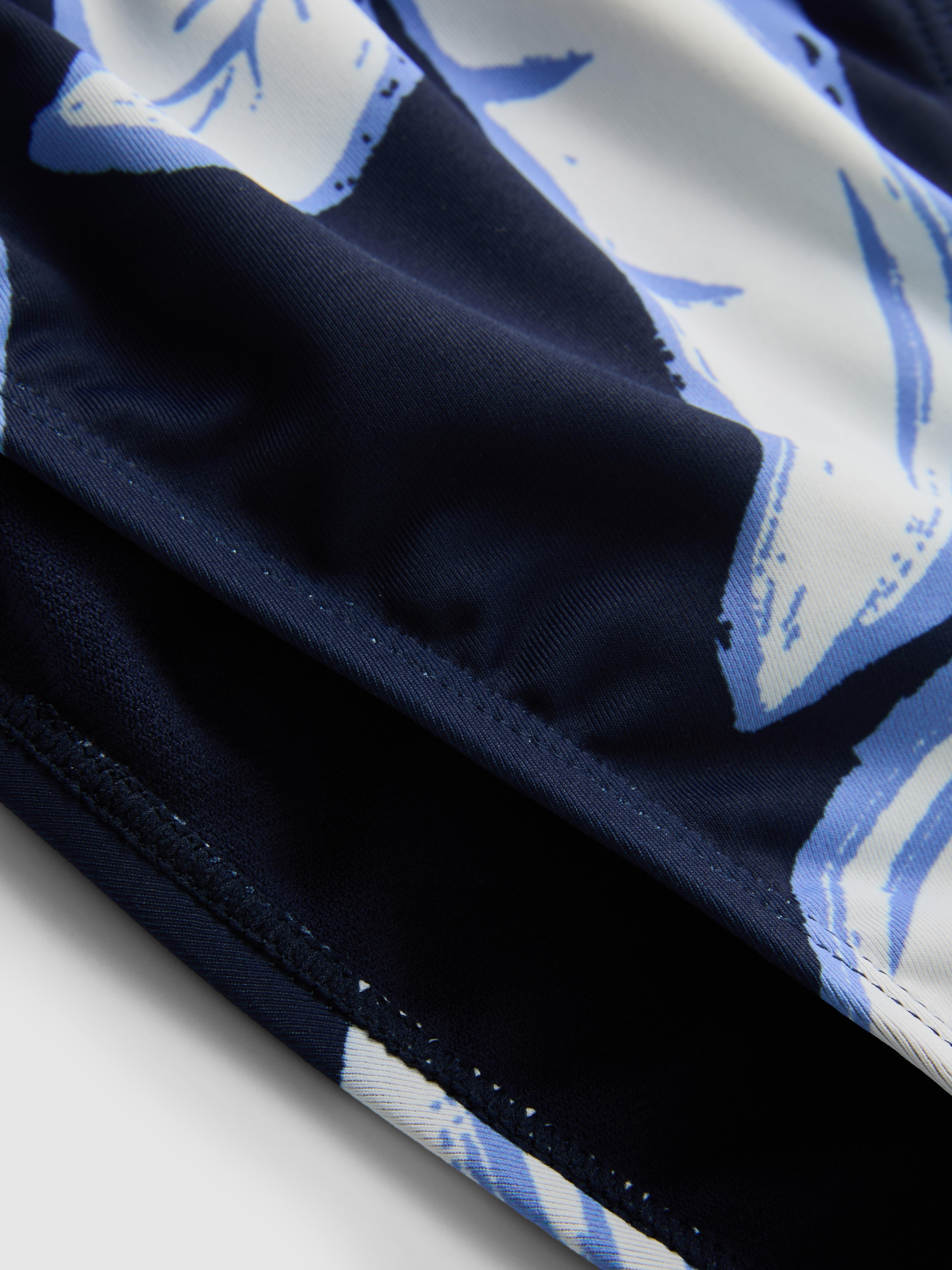 Women's Navy Printed Curtain Bikini Bottoms