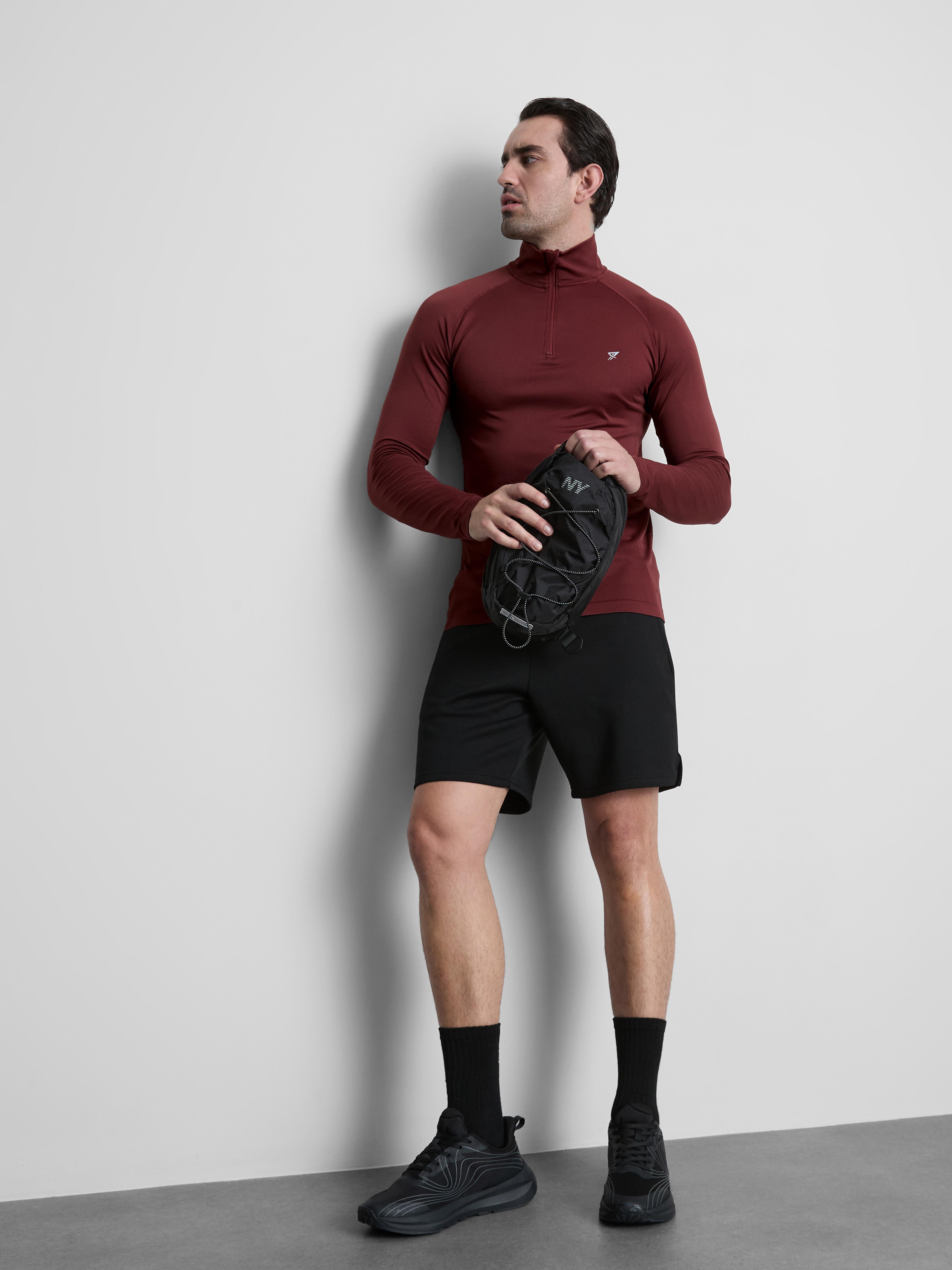 Men's Burnt Orange Performance Quarter Zip Top