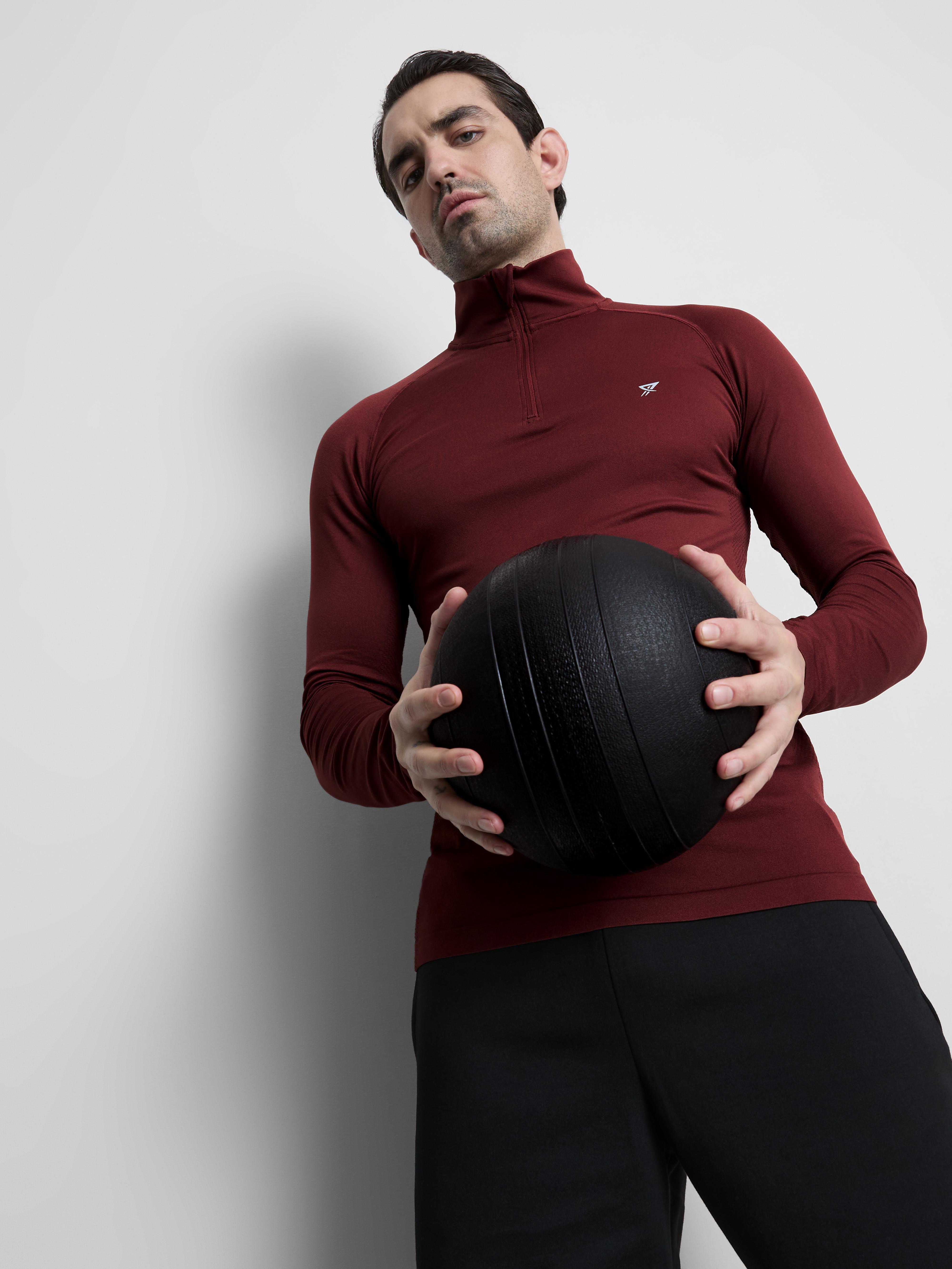 Men's Burnt Orange Performance Quarter Zip Top