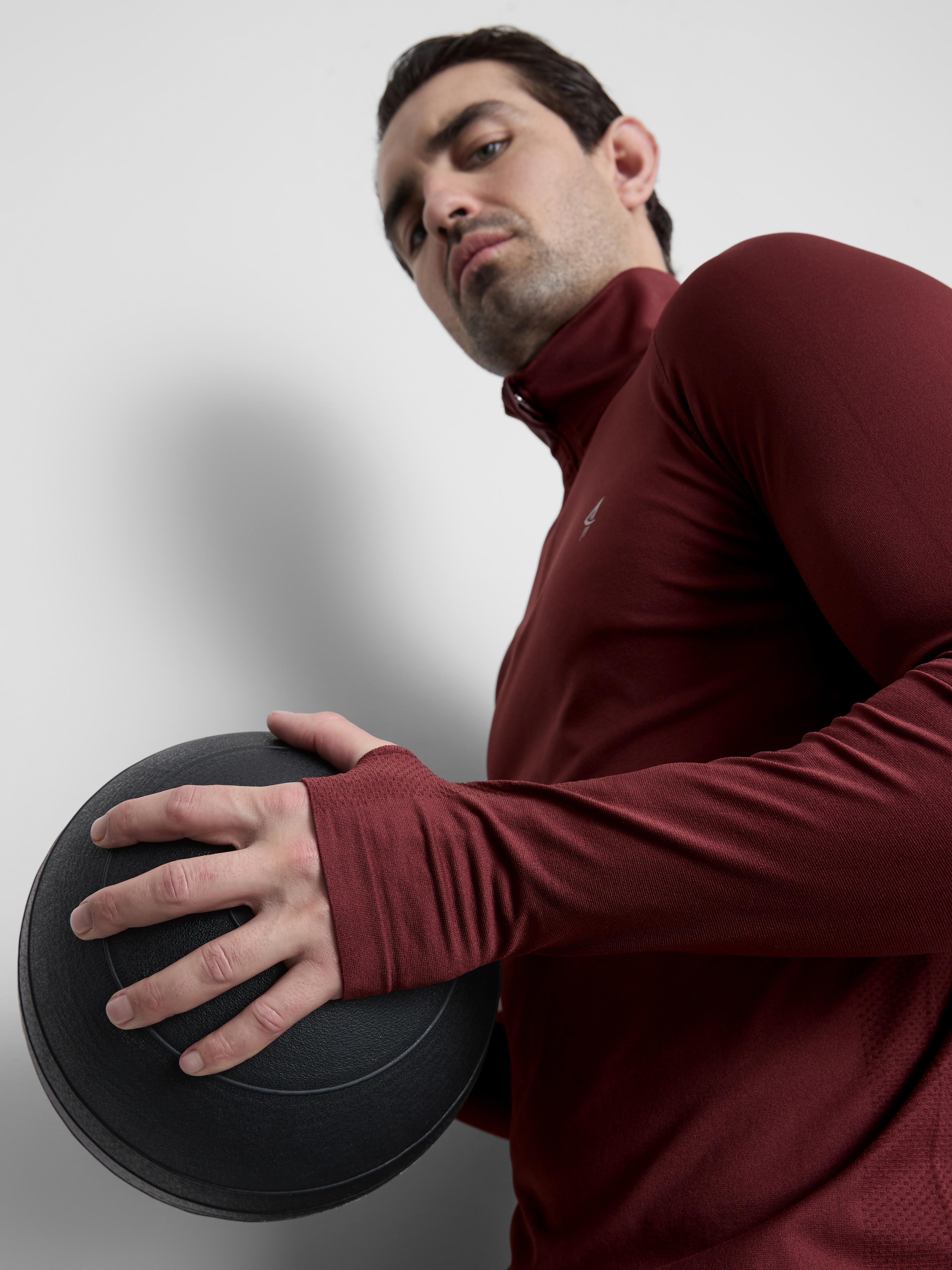 Men's Burnt Orange Performance Quarter Zip Top