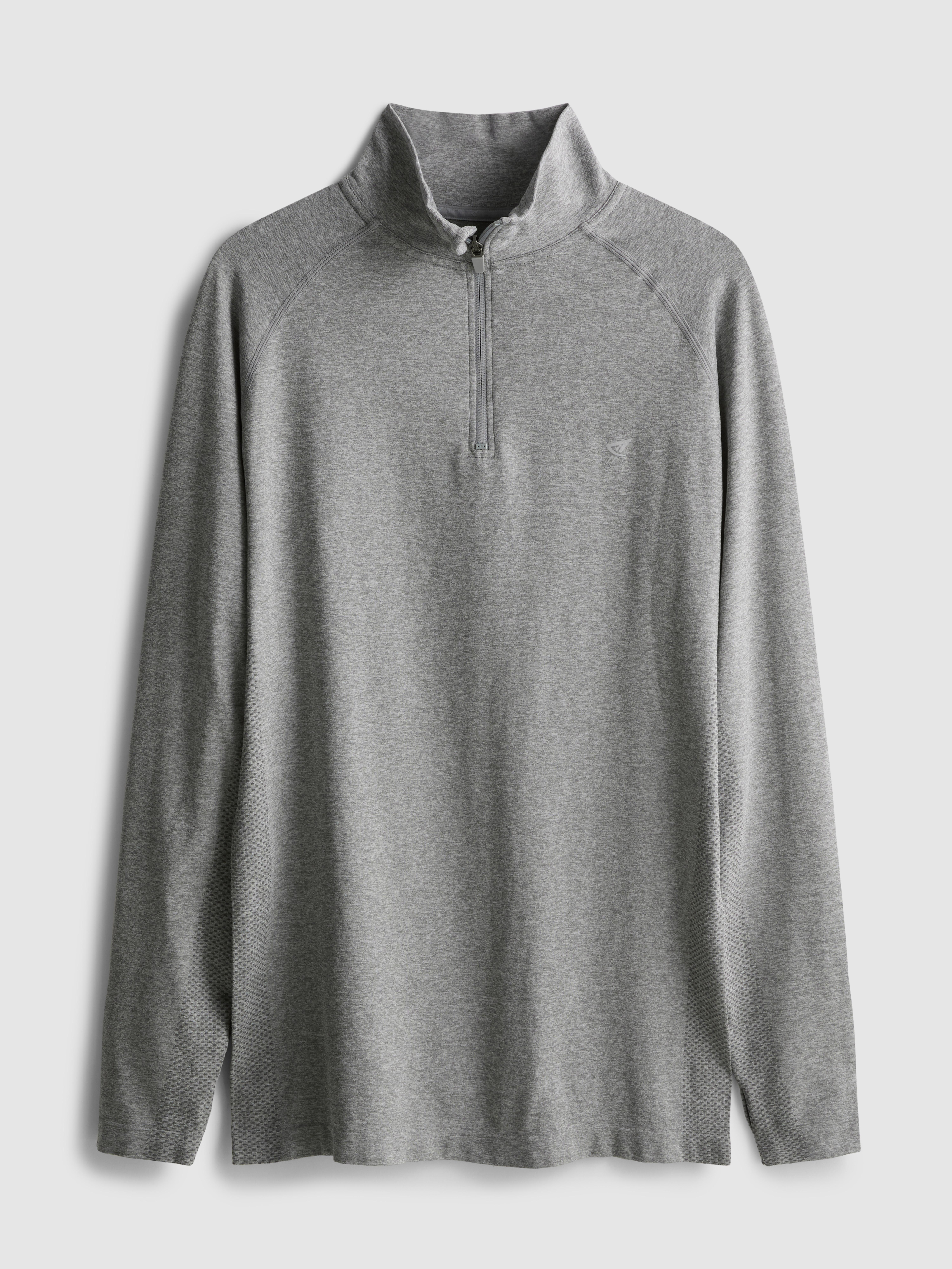 Men's Light Gray Performance Quarter Zip Top