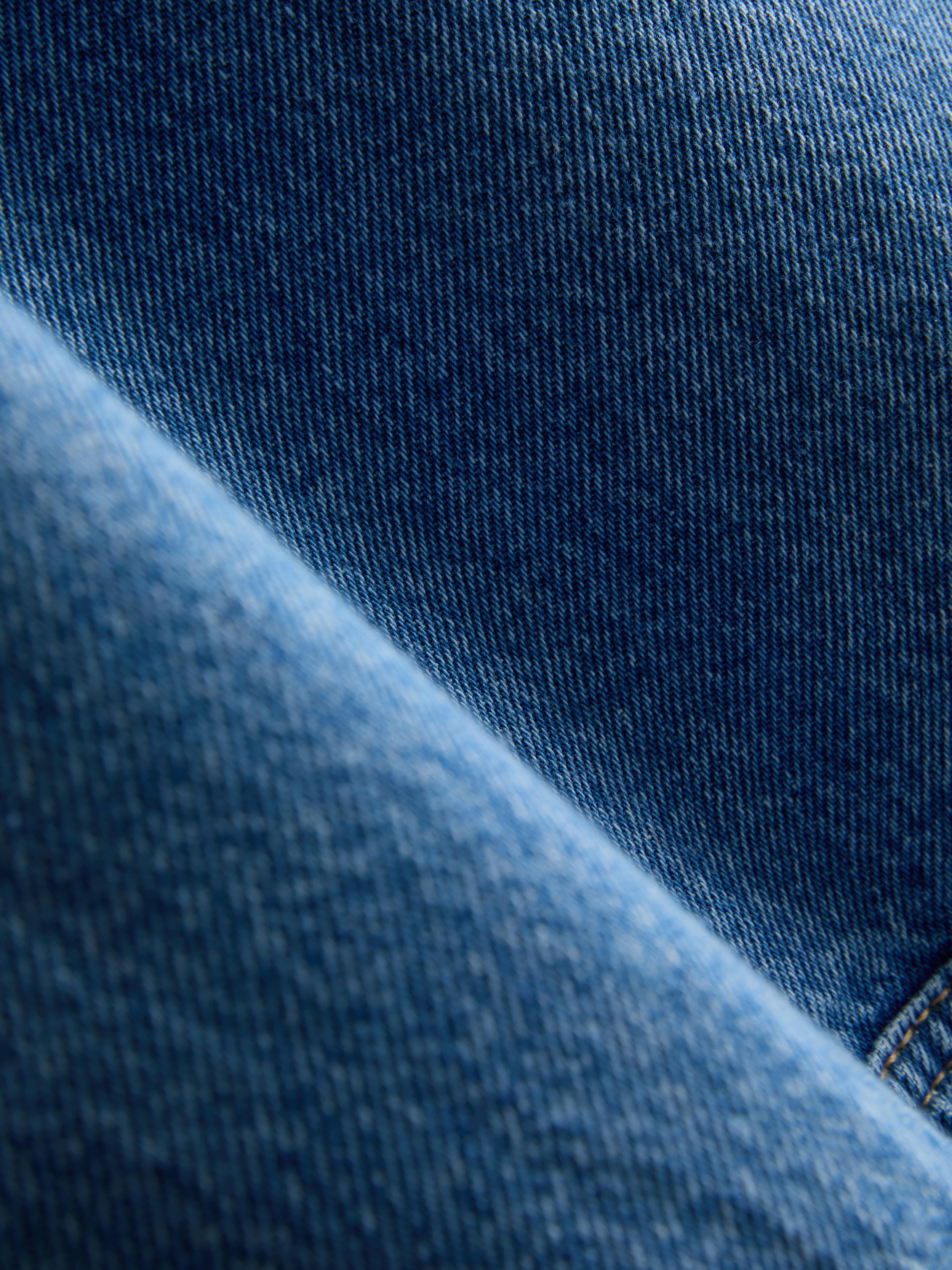 Cropped Denim Shift Top