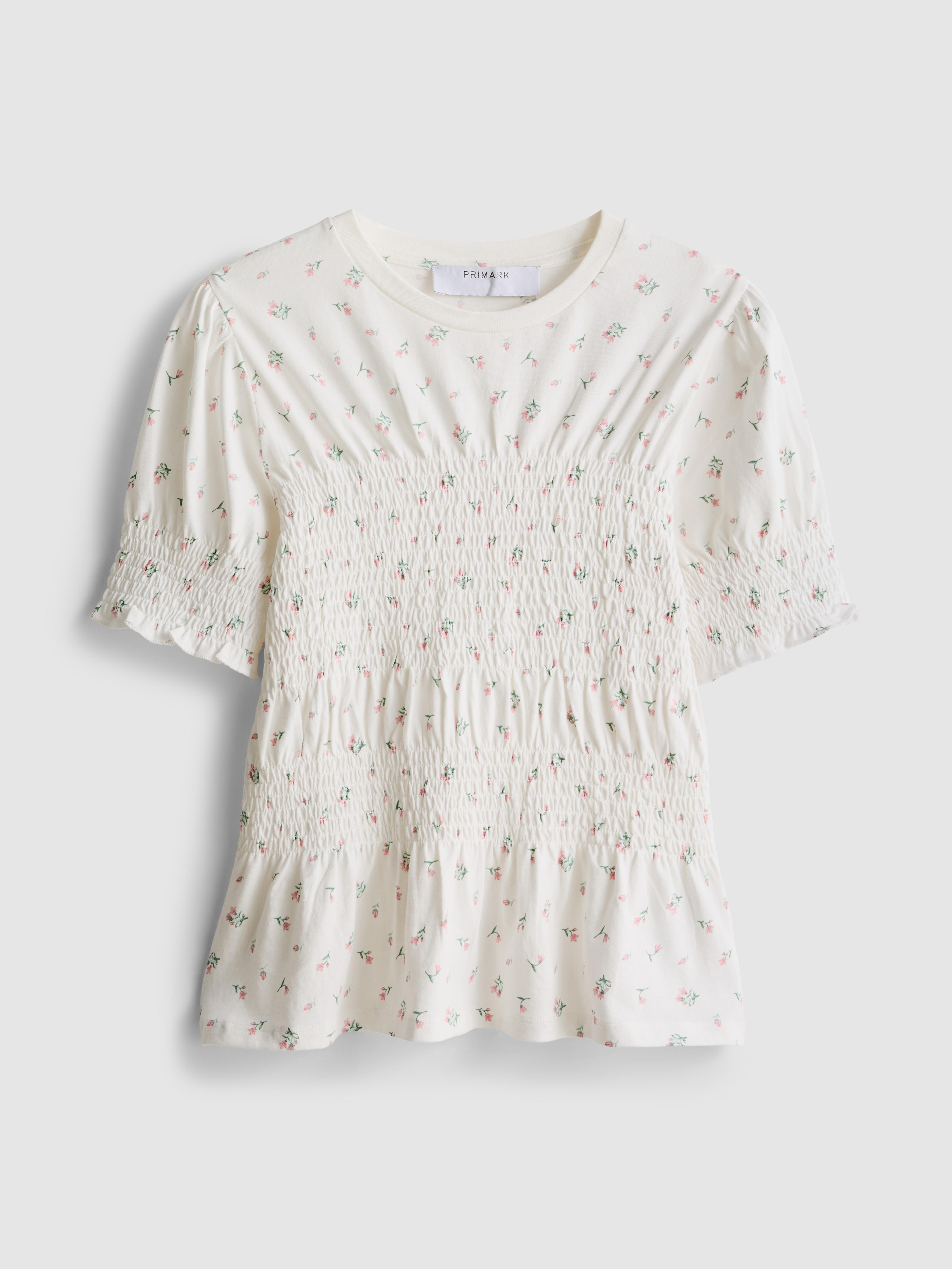 T-shirt Floral Fille Primark – Coton – 8-9 Ans – Manches Courtes – Très Bon état
