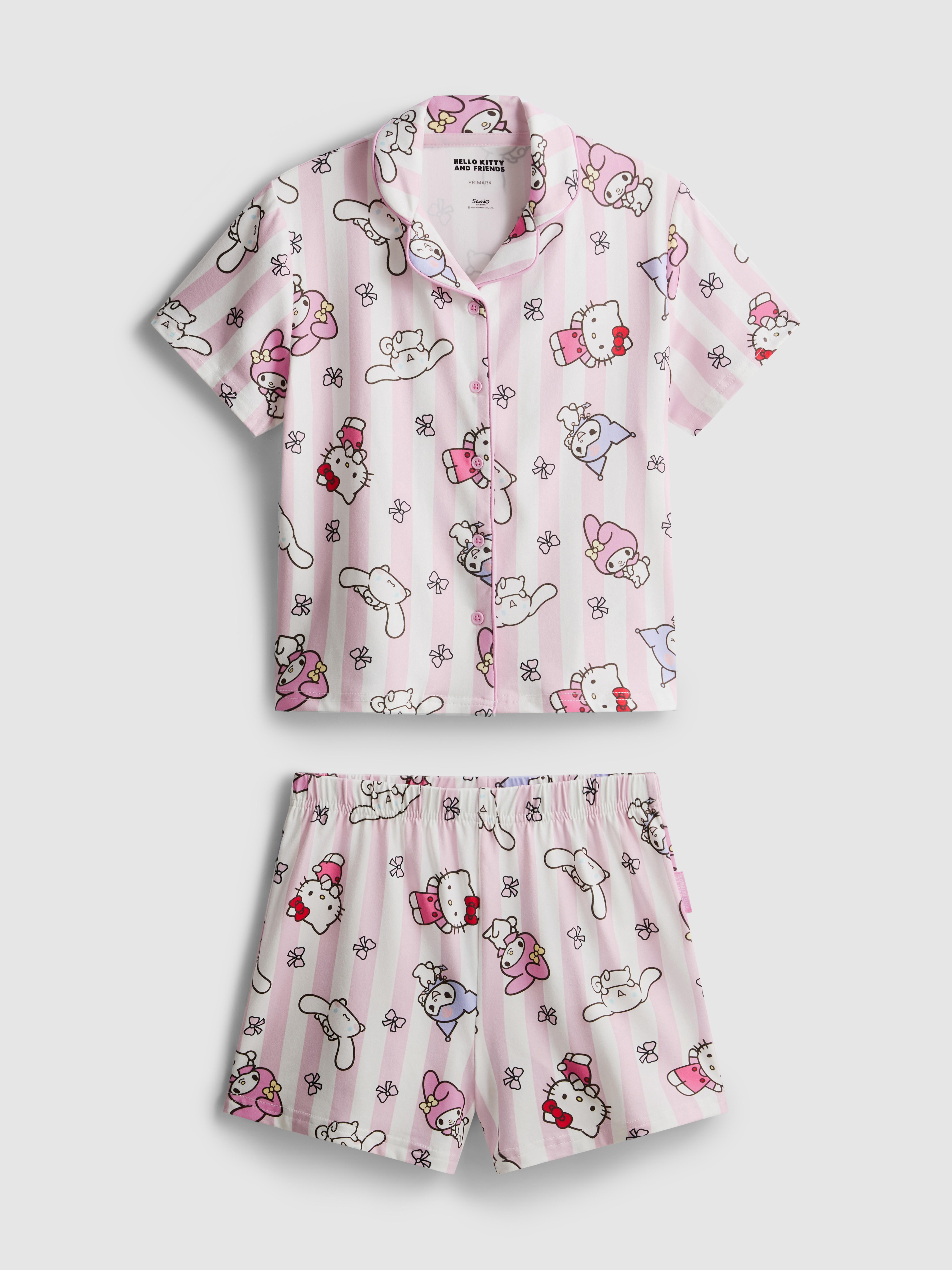 5-15 jr | Korte overhemd-pyjama Hello Kitty and Friends