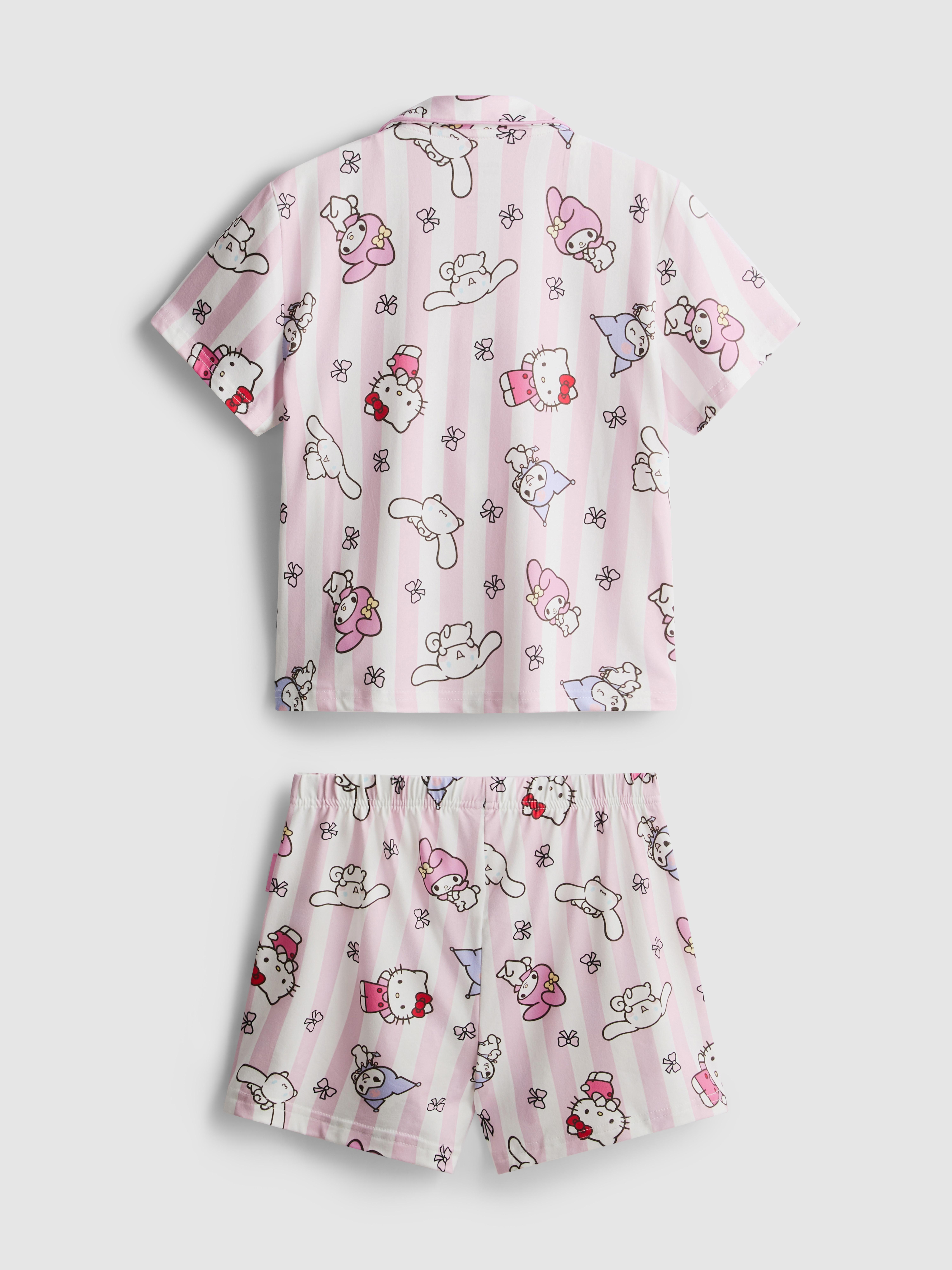 5-15 anos | Pijama curto camisa Hello Kitty & Friends