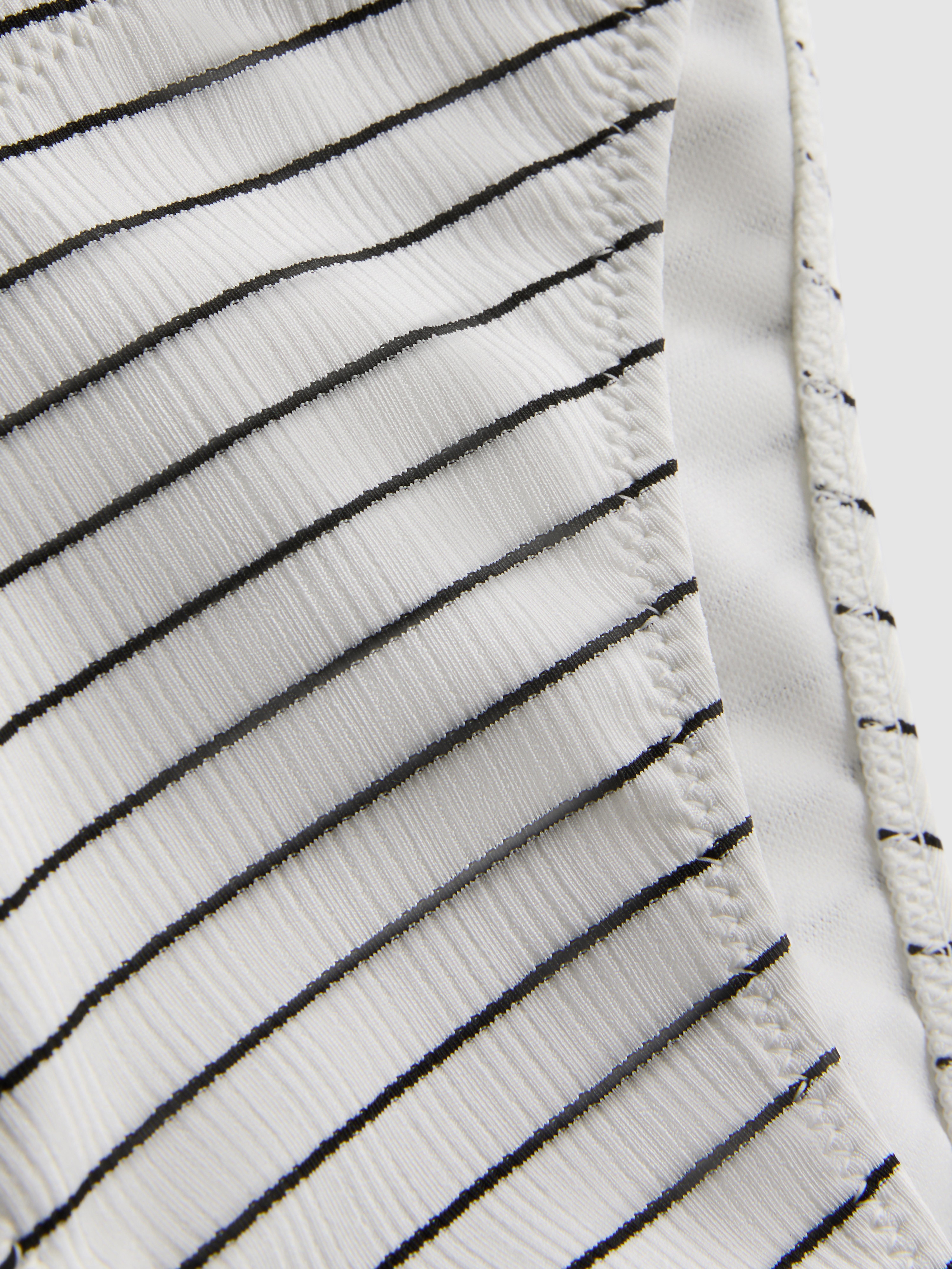 Women's White Striped Brazilian Bikini Bottoms