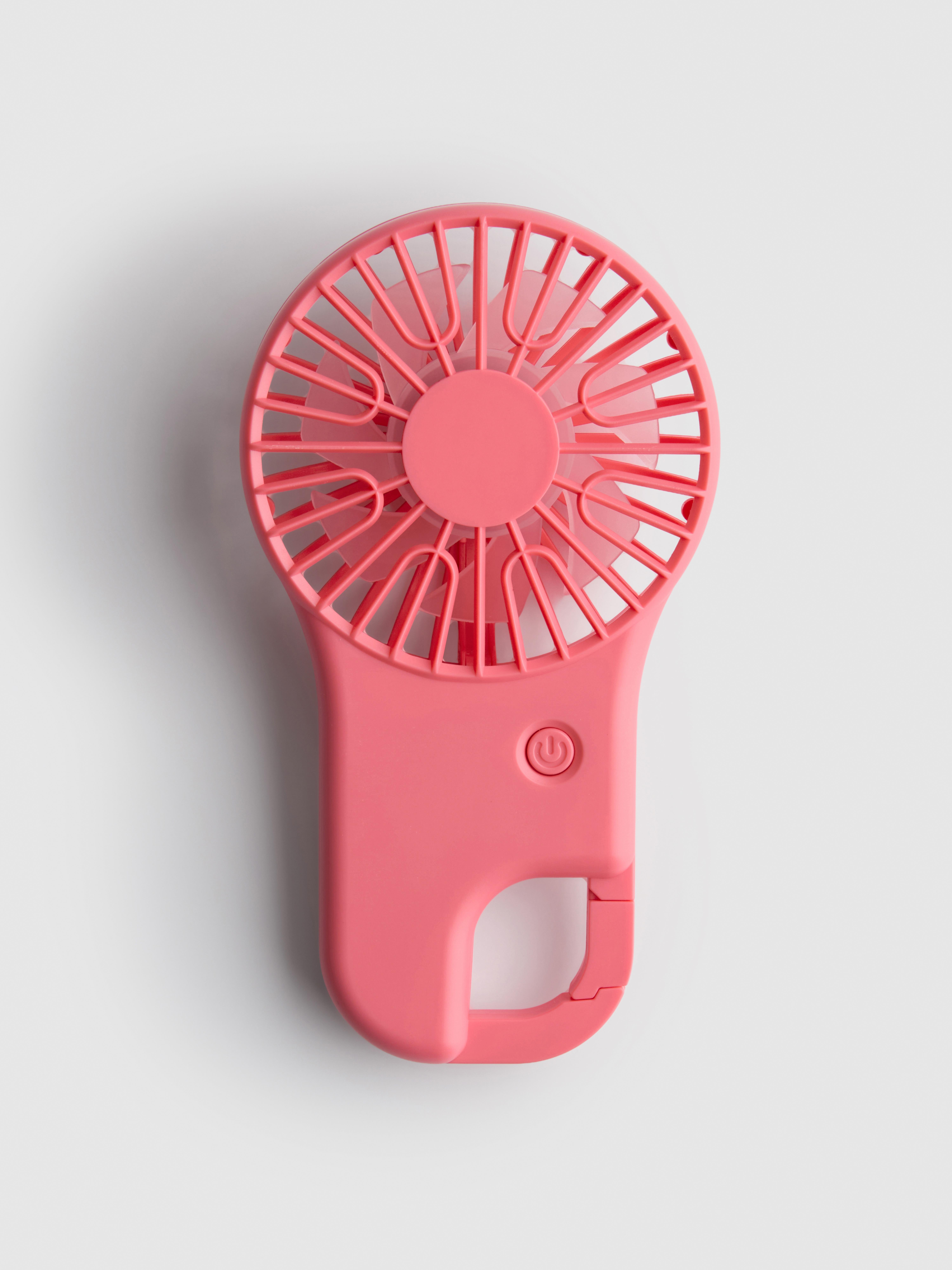 Handventilator mit Clip Korallenrot