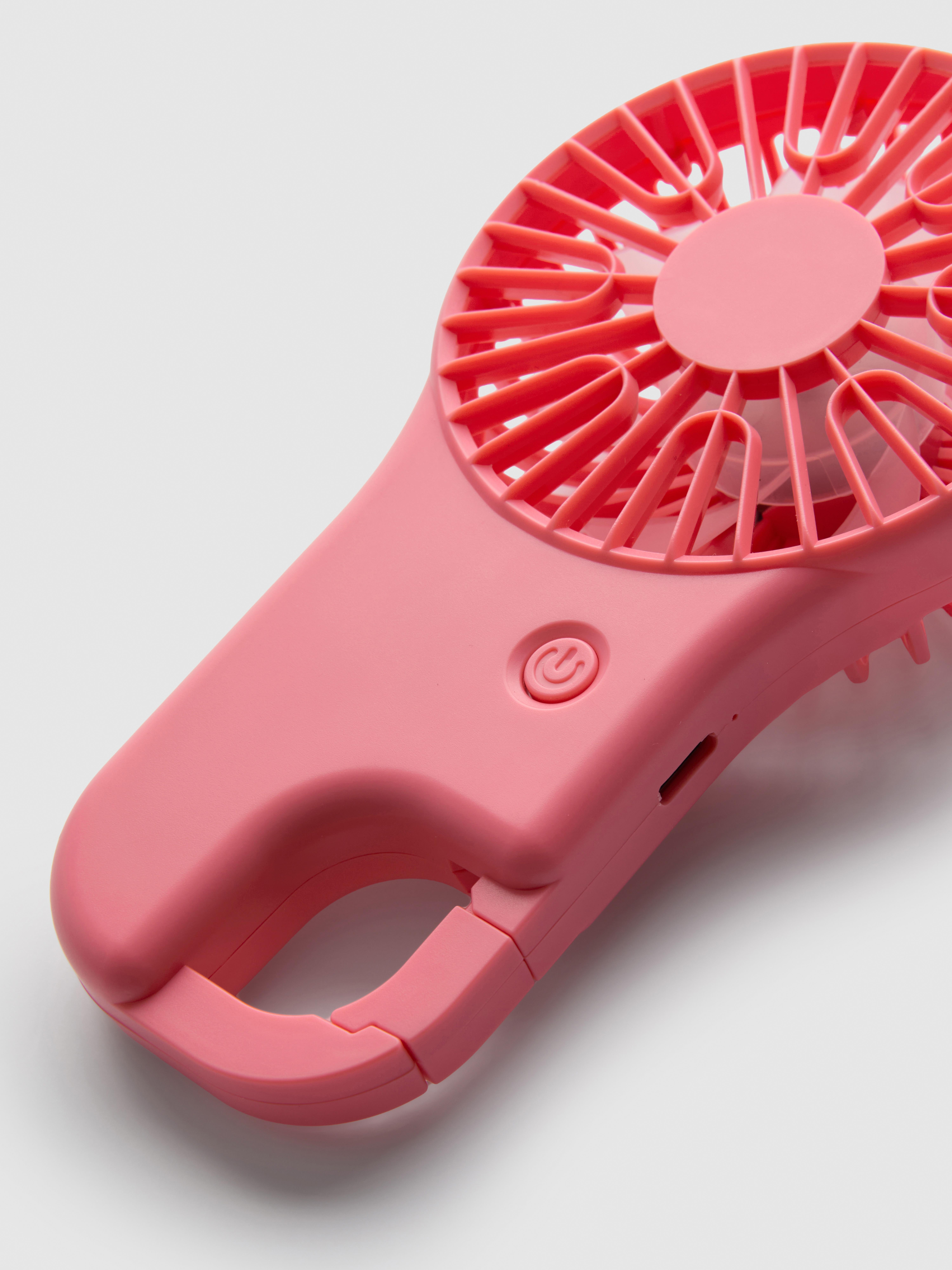 Ventilatore Personale Portatile Con Clip In Vita - Ricaricabile USB, 3 Velocità, Bianco 74x65x50mm