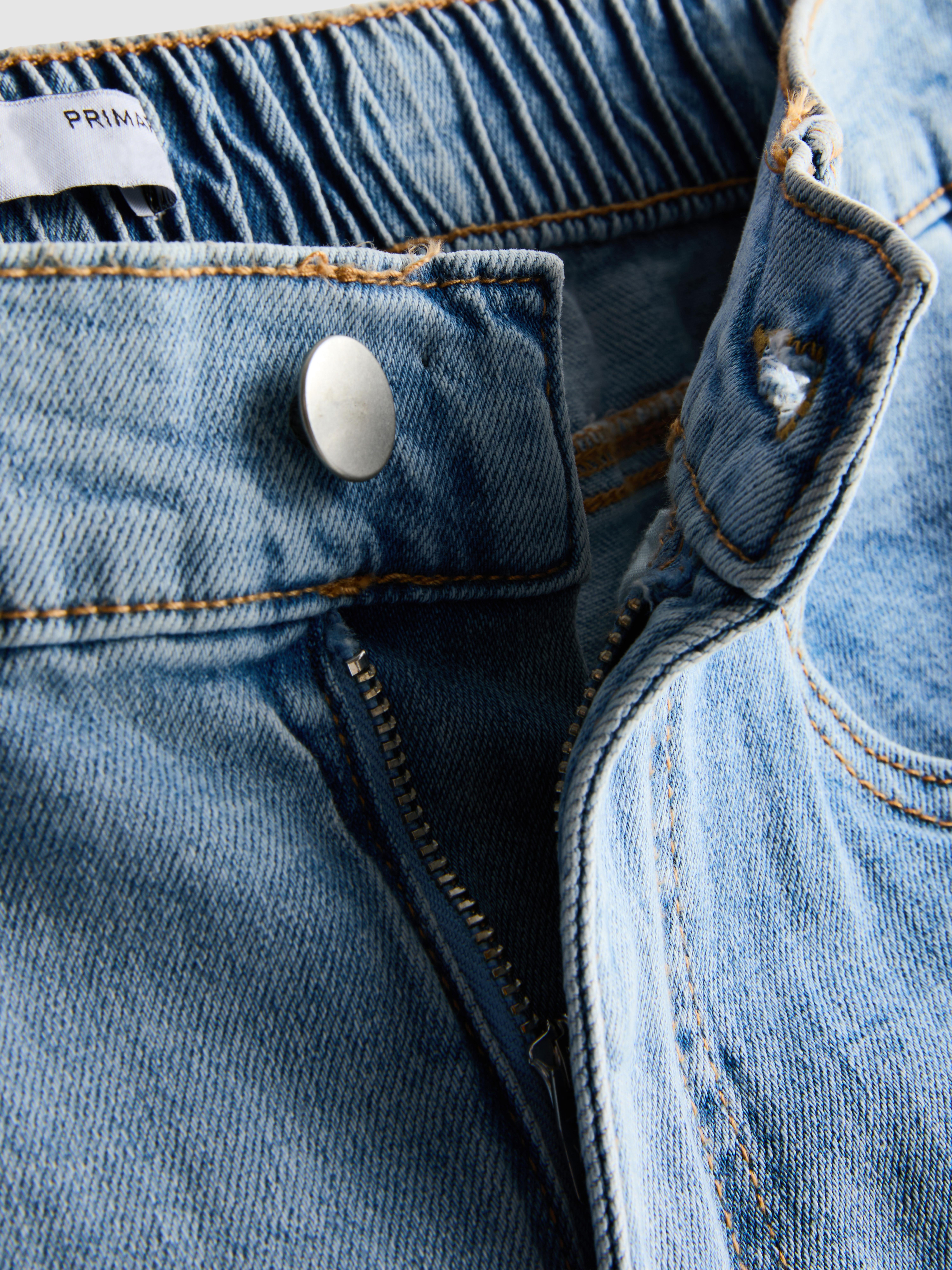 Cotton Denim Tapered Boyfriend Jeans