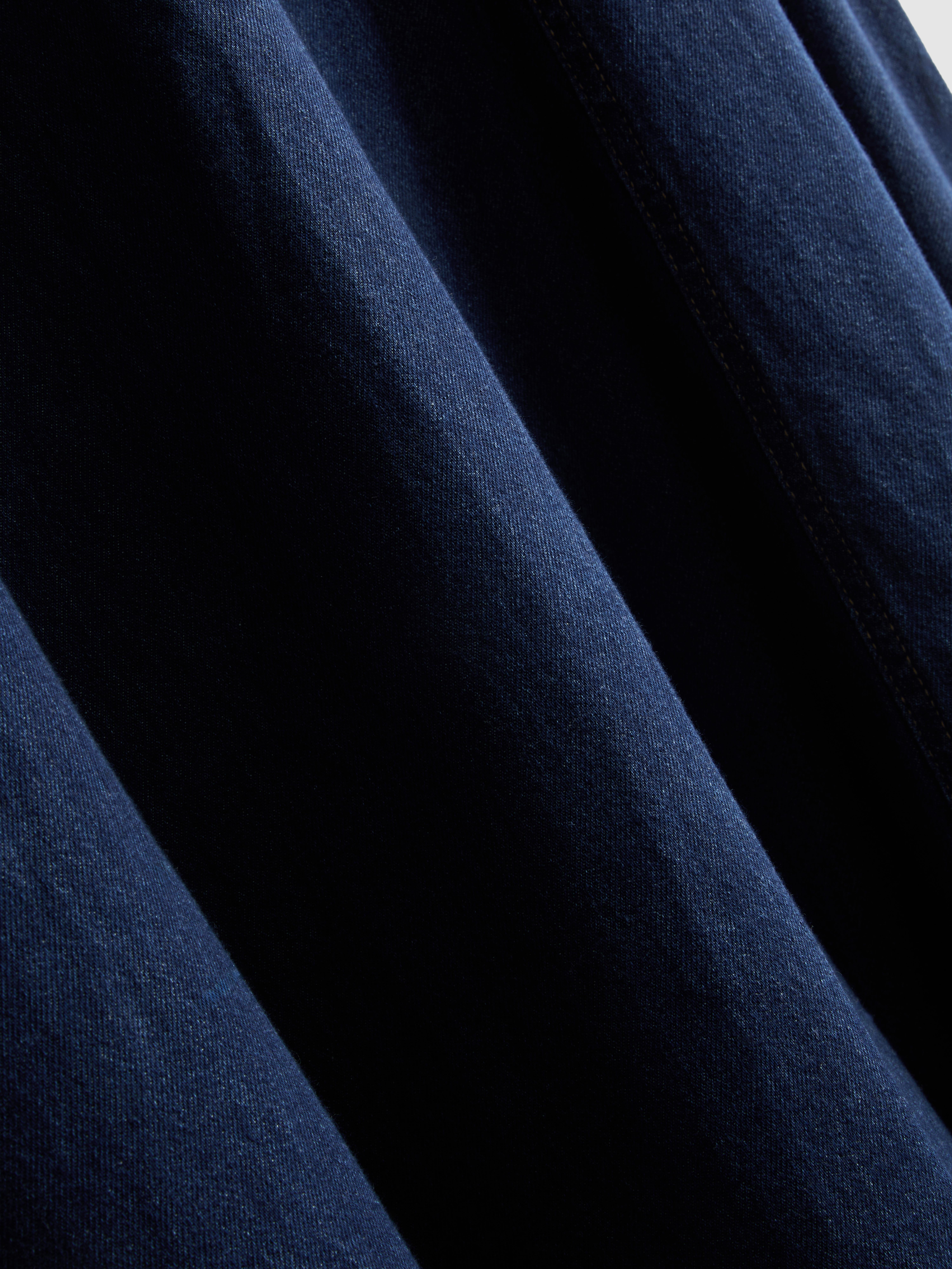 Cotton Denim Circle Midi Skirt