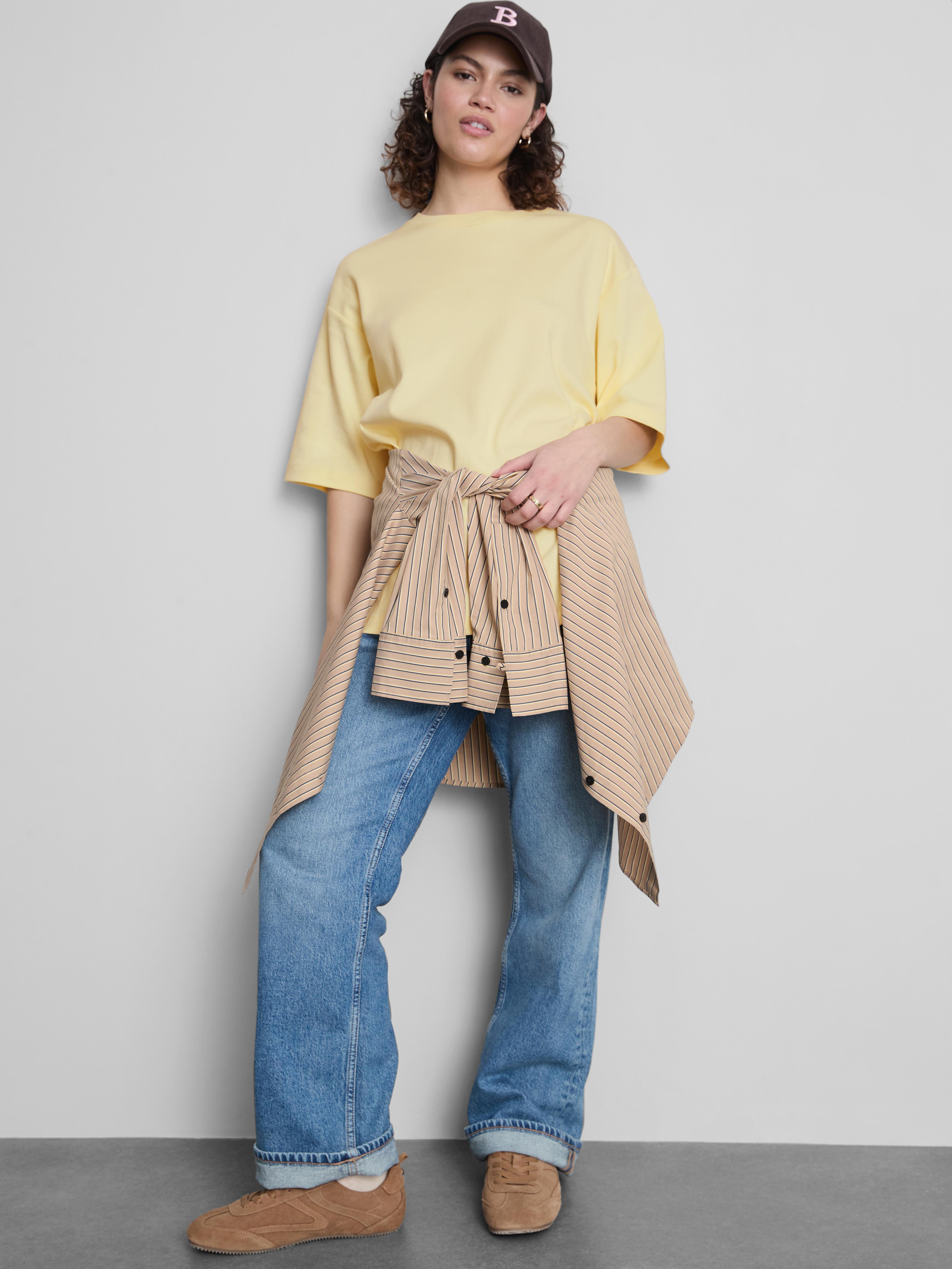 Essential Oversized Cotton Tee Light Yellow
