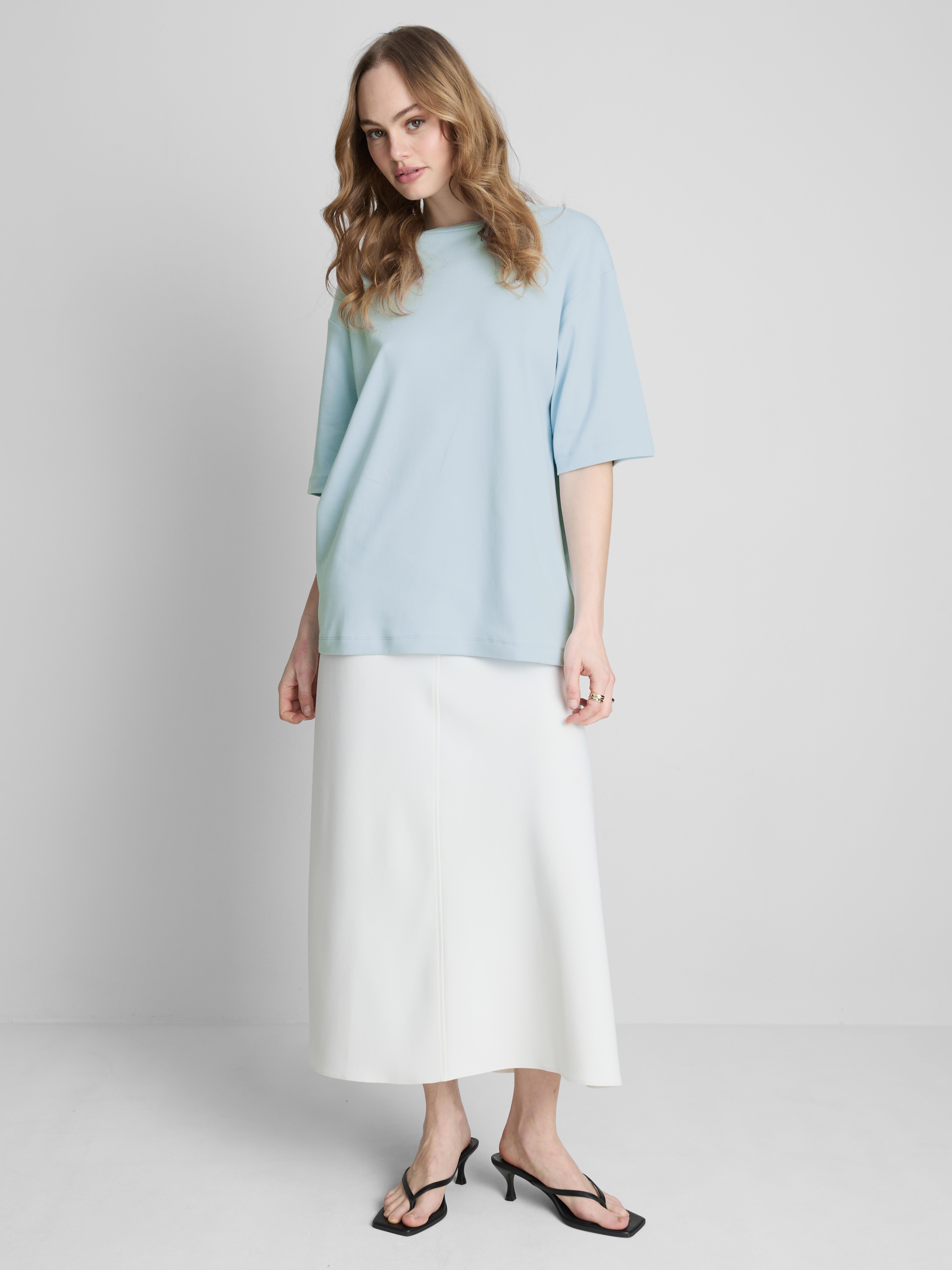Essential Oversized Cotton Tee Light Blue