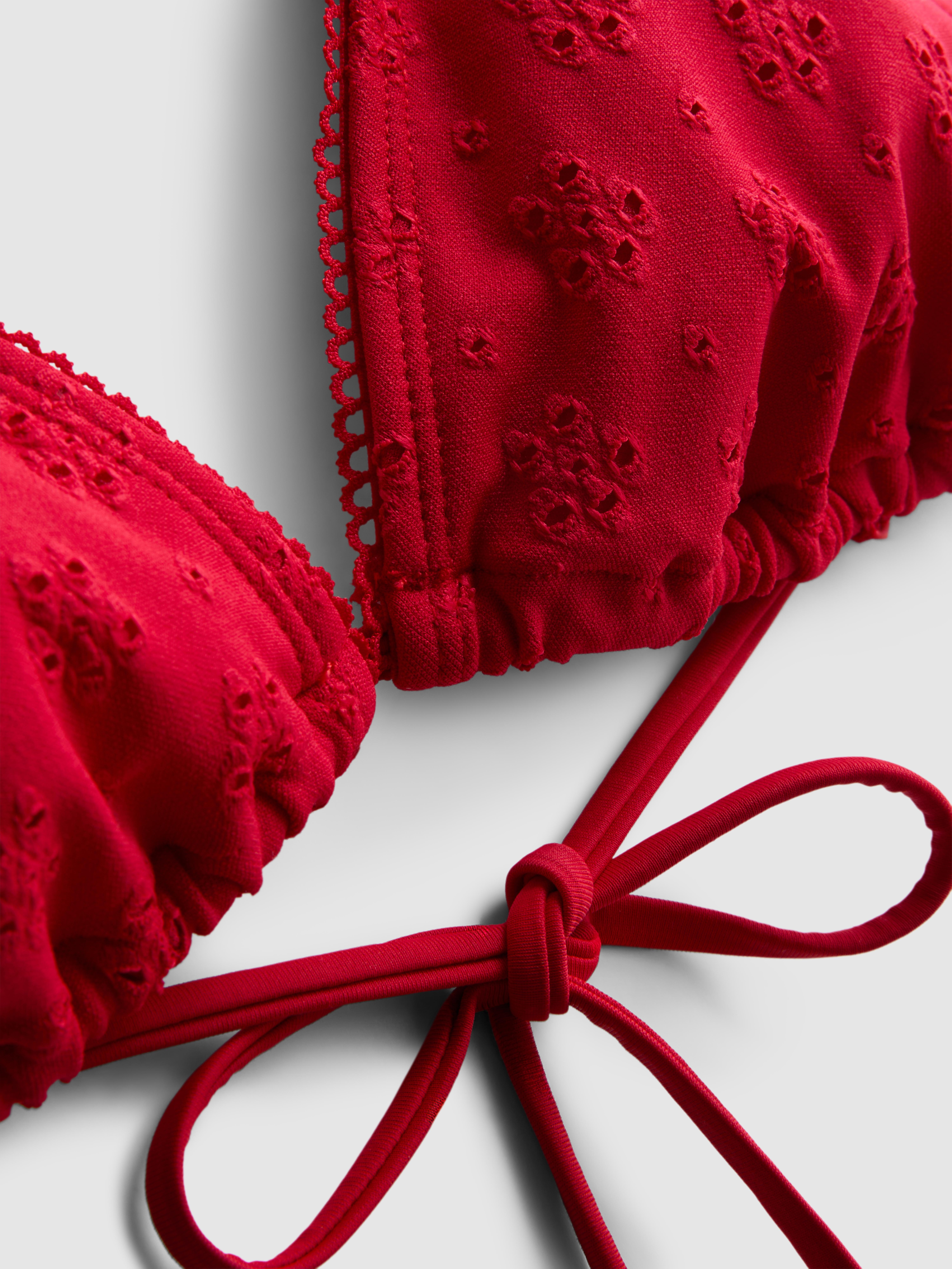 Broderie Triangle Bikini Top