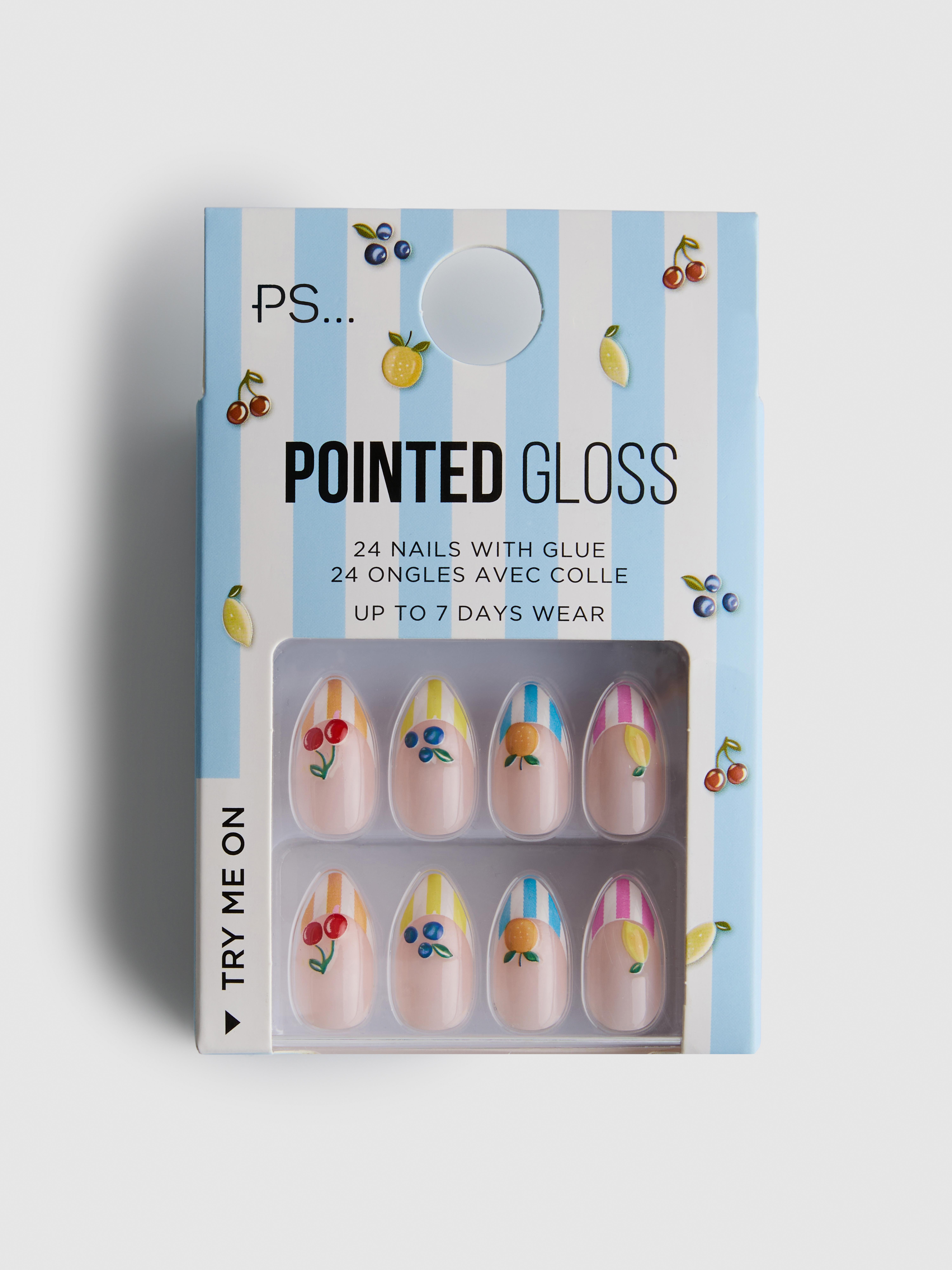 PS... Spitze, glänzende Kunstnägel