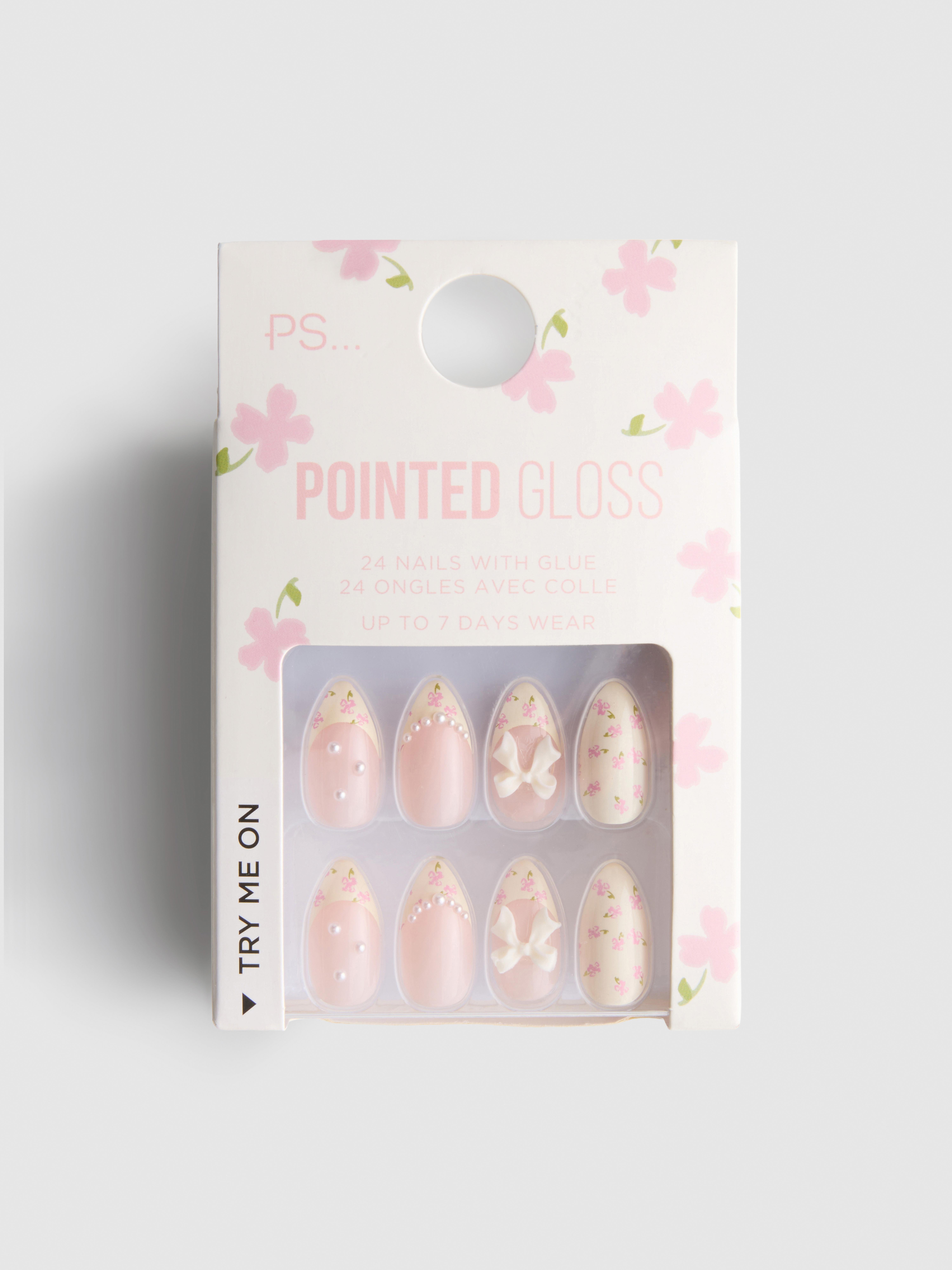 Faux ongles brillants pointus PS...