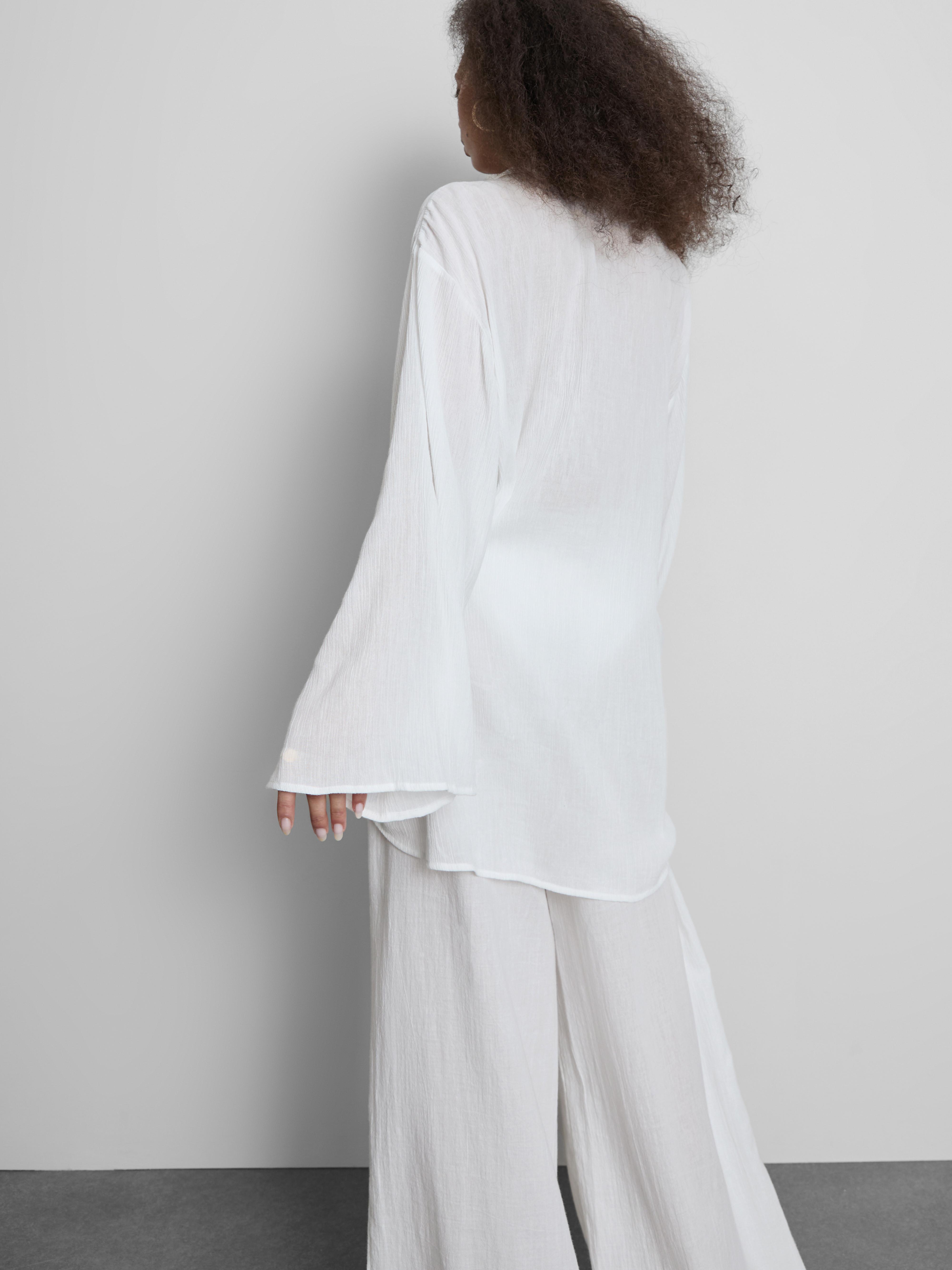 Women's White Tie-Front Beach Shirt